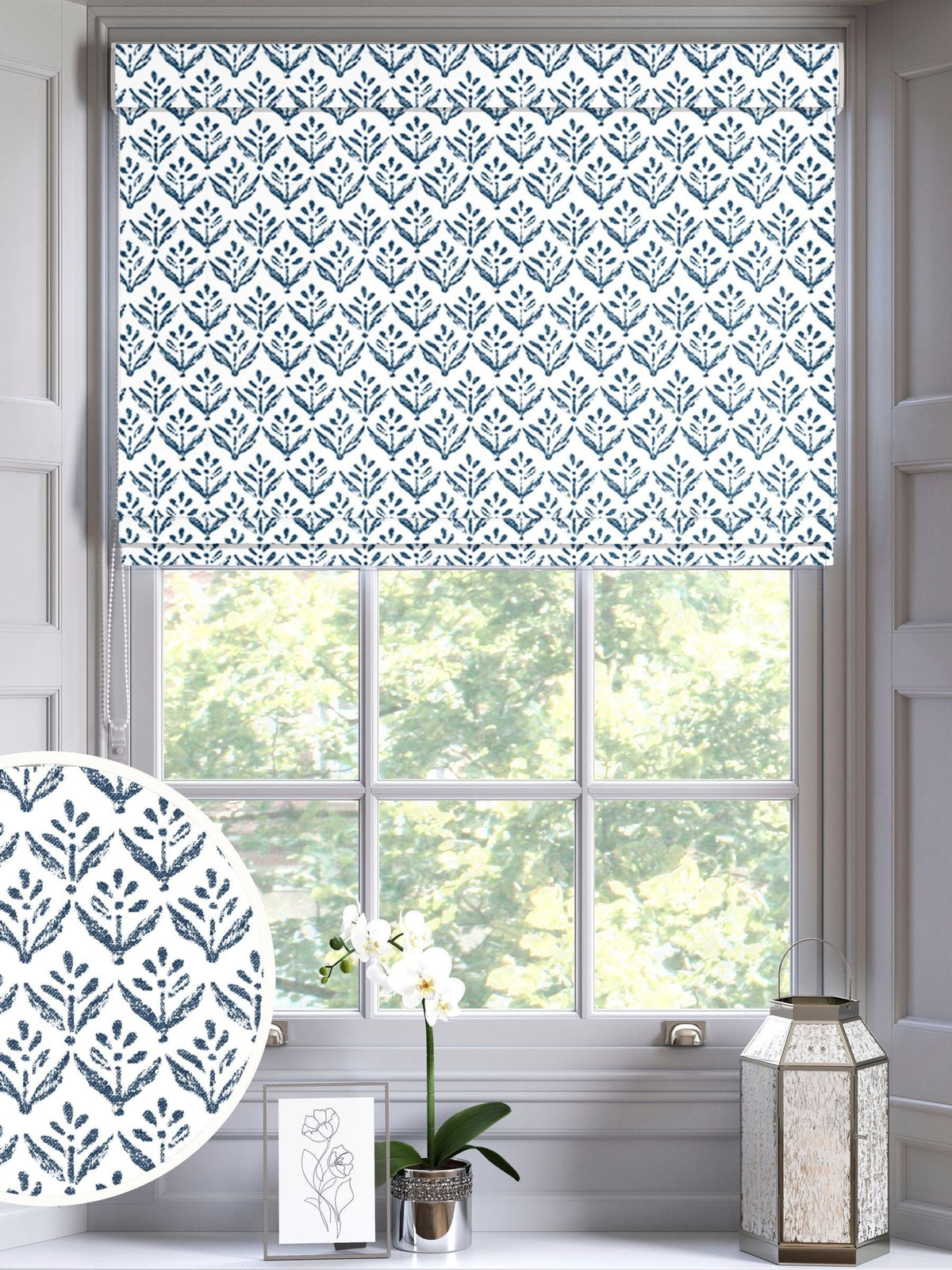Roman blind midnight blue made to measure - British product