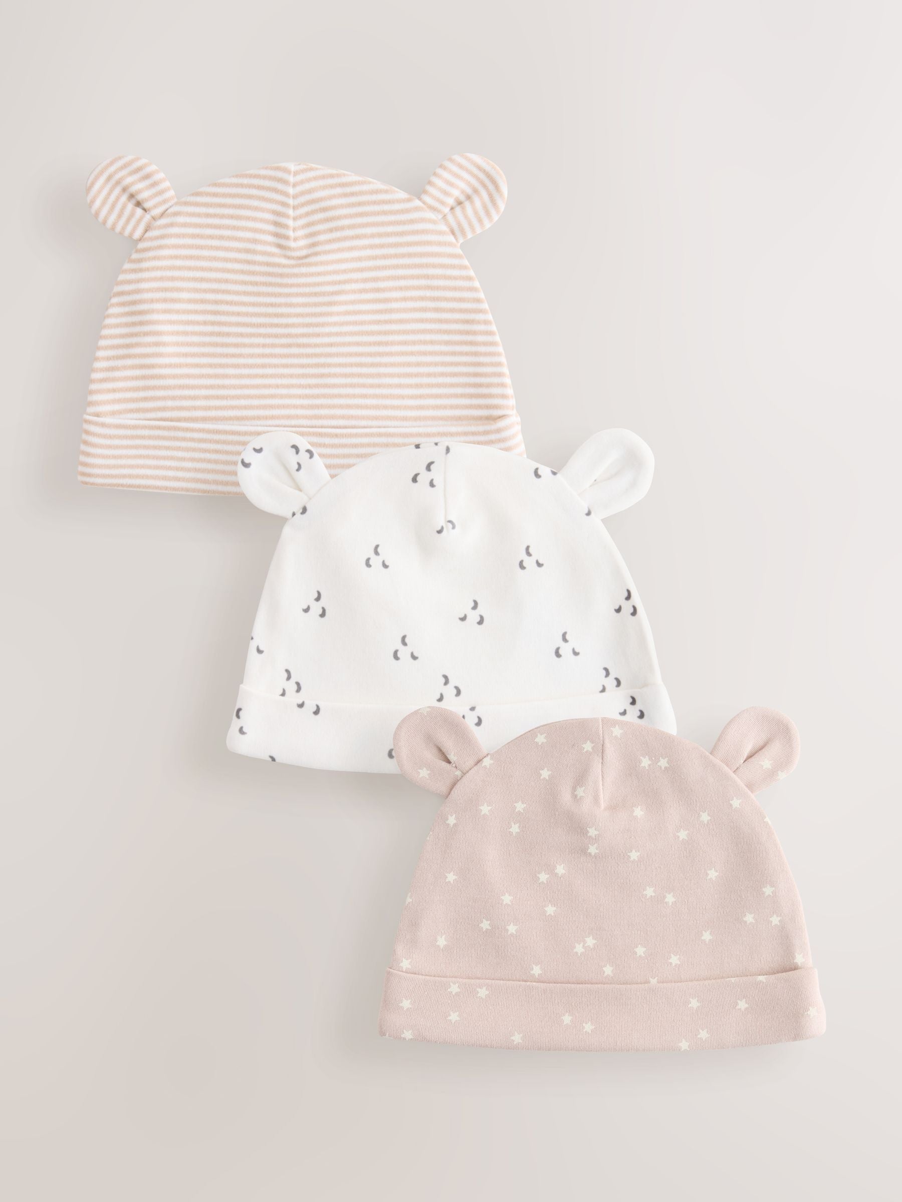 Neutral Baby 100% cotton beanie hats 3 pack - British product