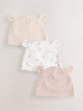 Neutral Baby 100% cotton beanie hats 3 pack - British product