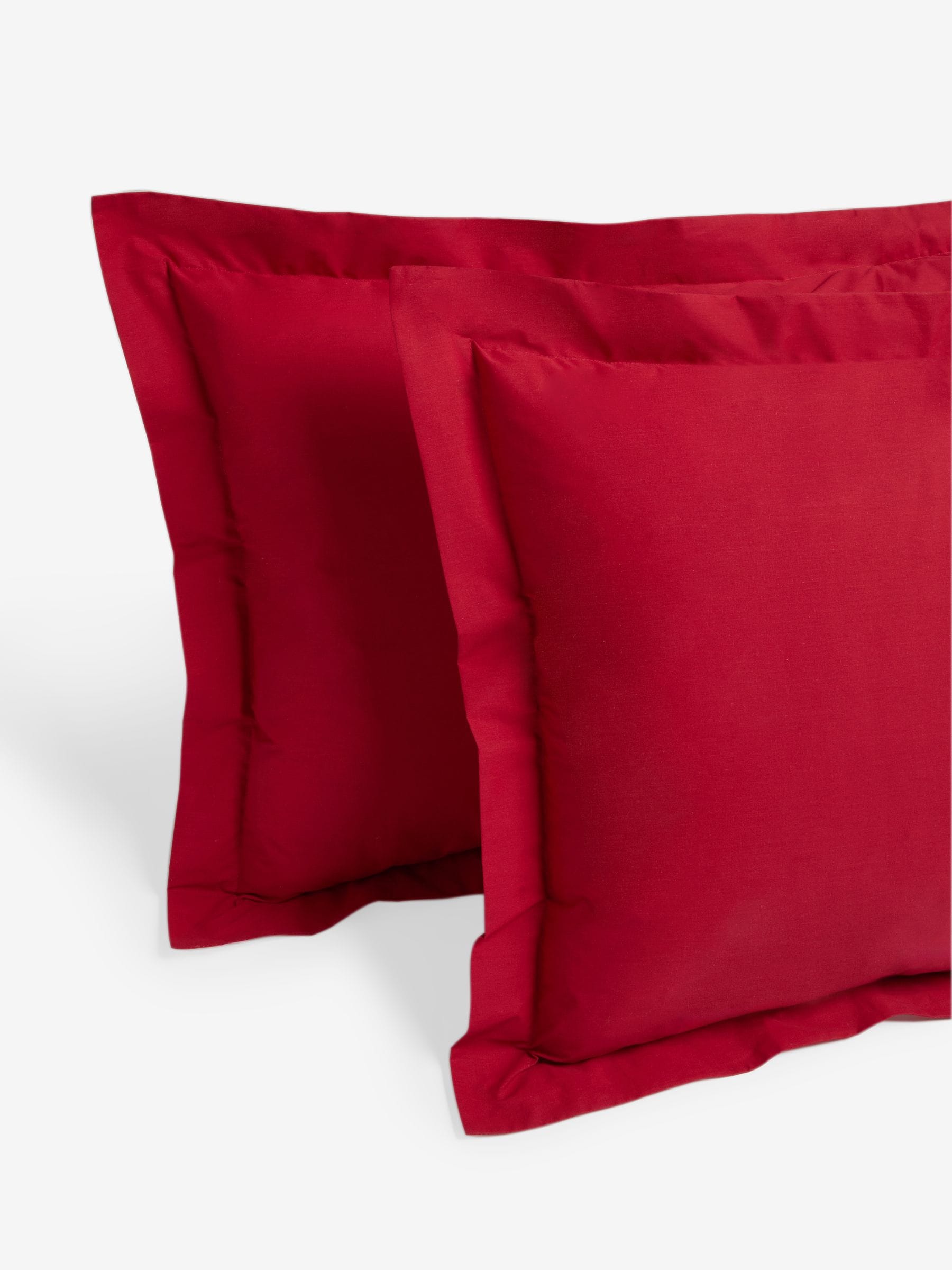 Set of 2 Red Cotton Rich Pillowcases
