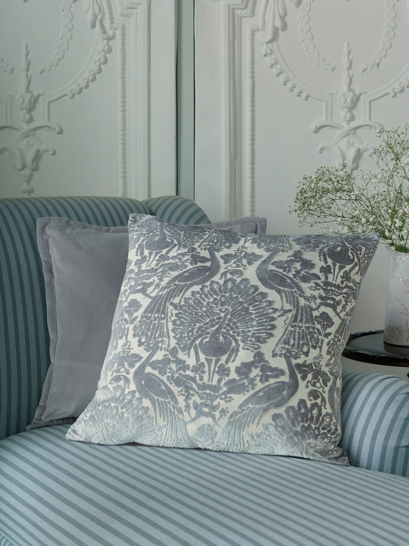 Laura Ashley peacock damask cushion 50cm - British product