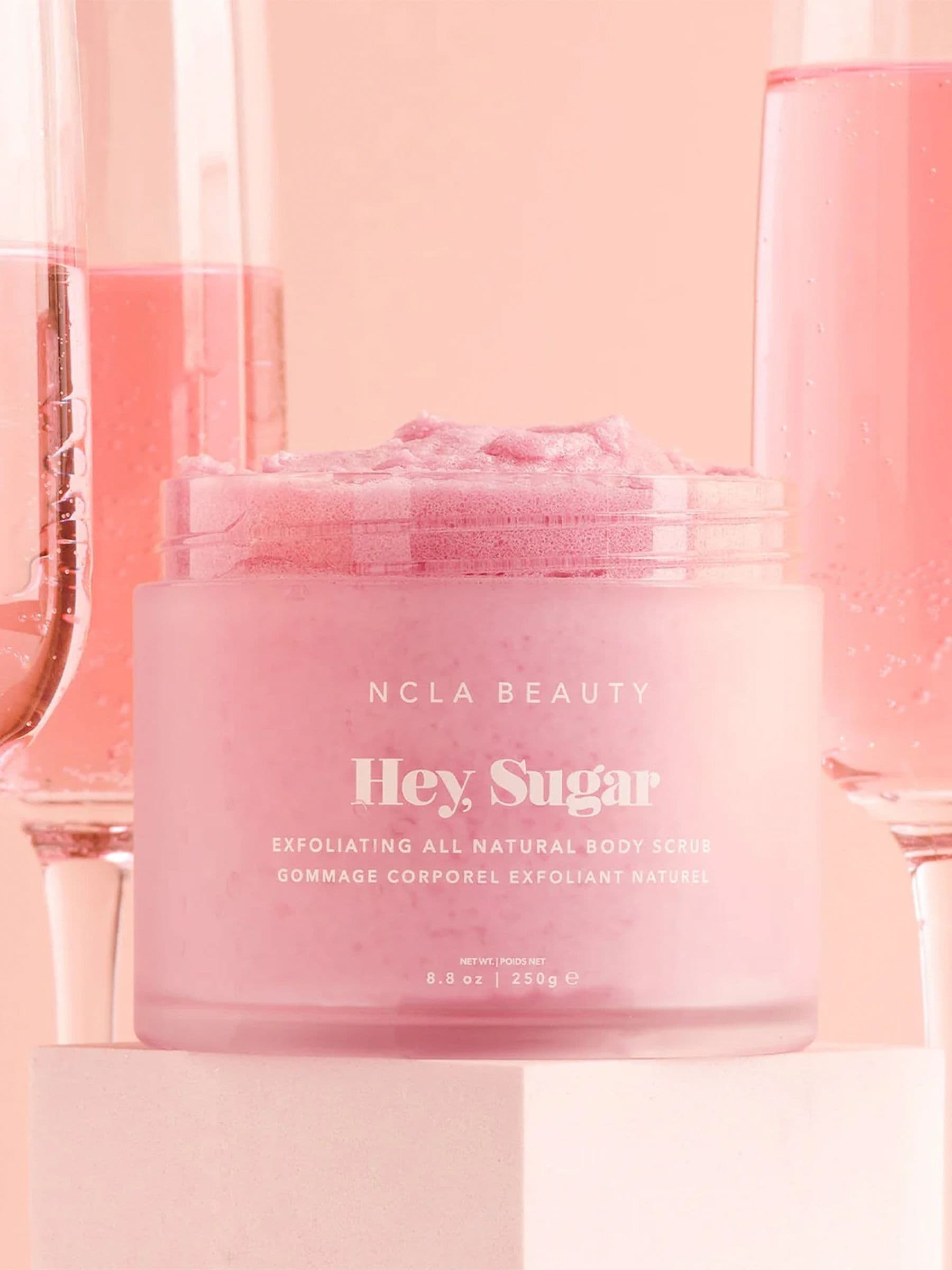 NCLA Beauty Pink Champagne exfoliating body scrub 250g - British product