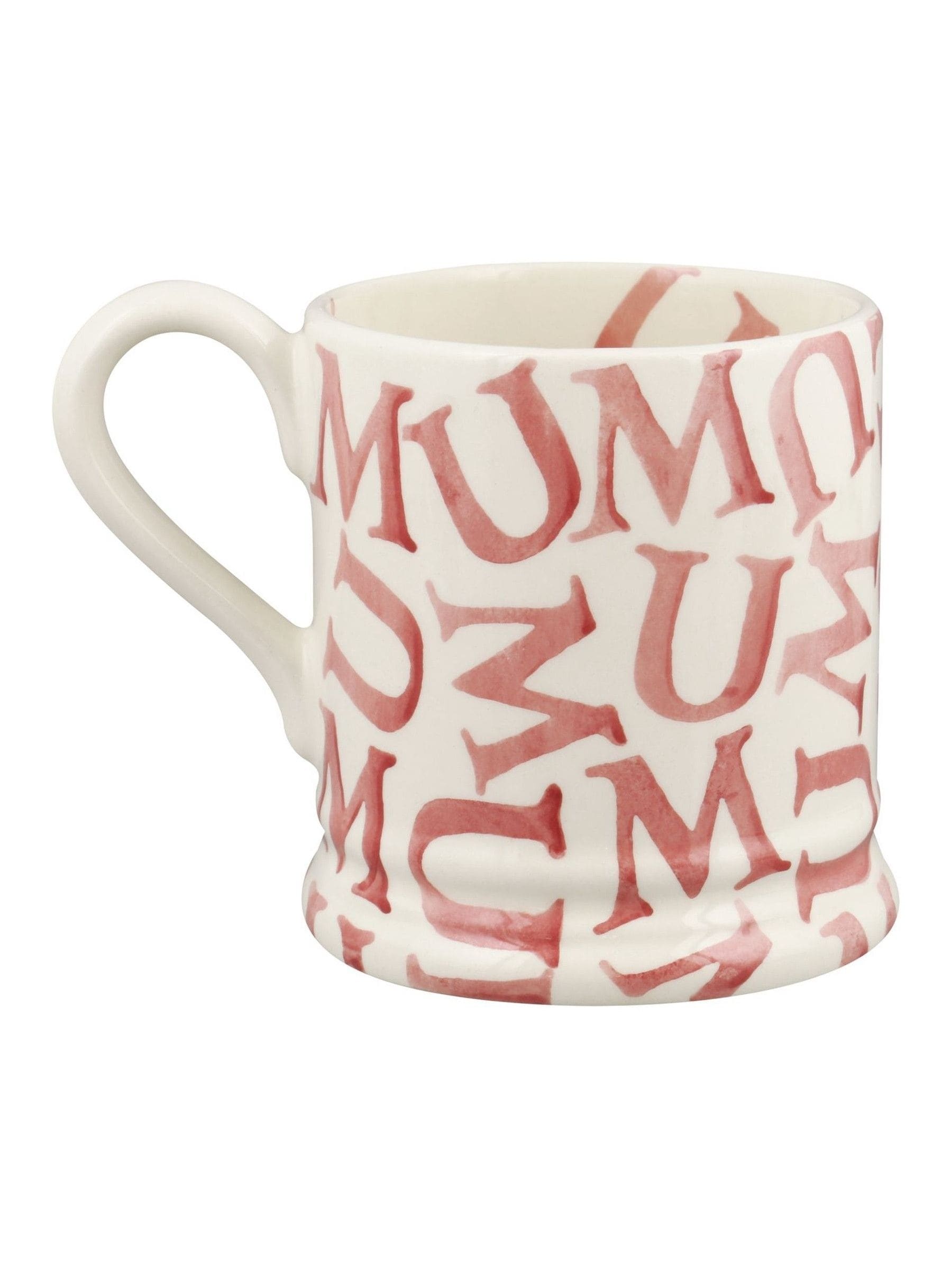 Cream-Colored 'Mum' Lettered Ceramic Mug, 1/2 Pint Capacity