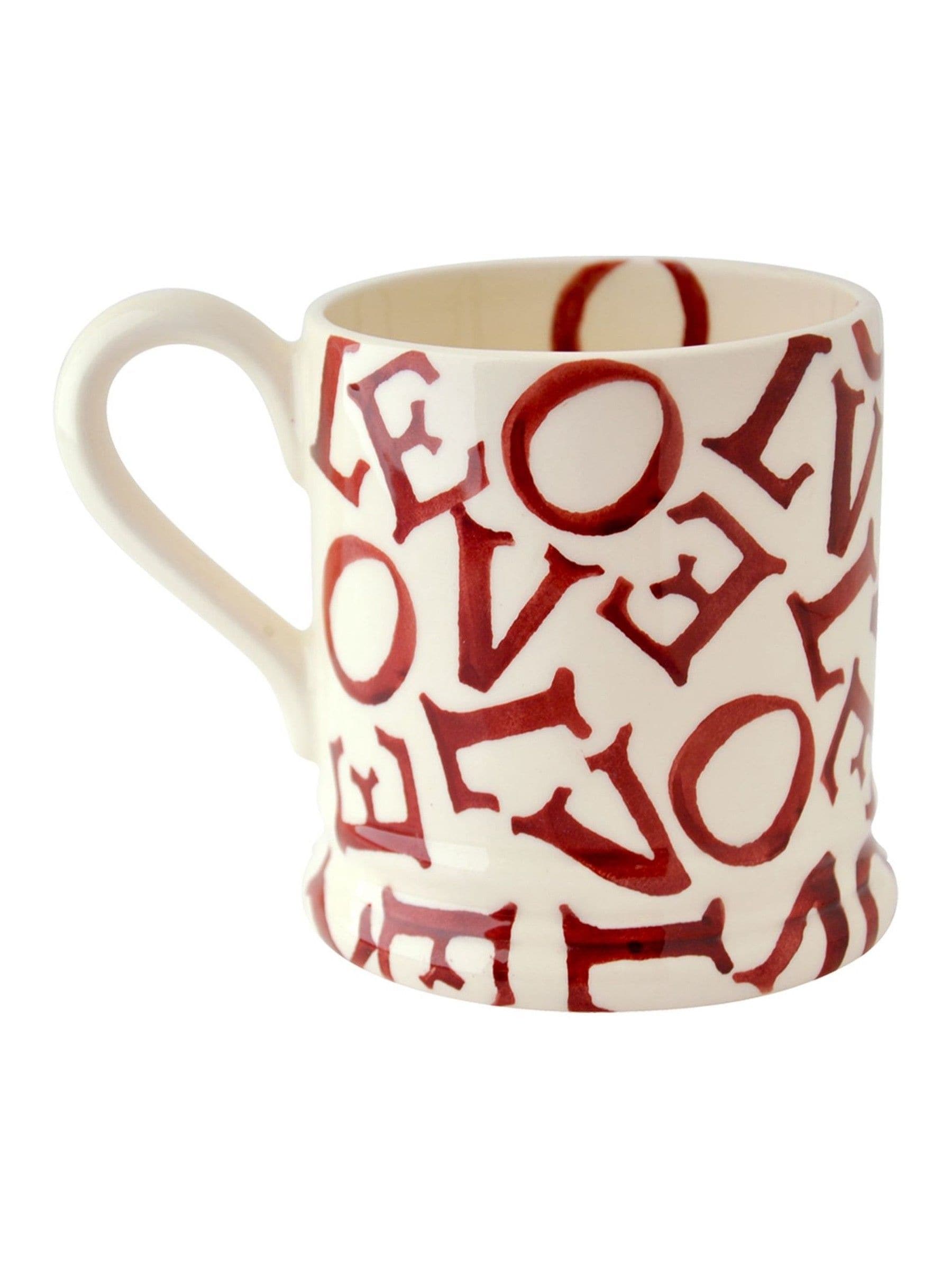 Emma Bridgewater Mug L.O.V.E Polka Red 1/2 Pint - British product