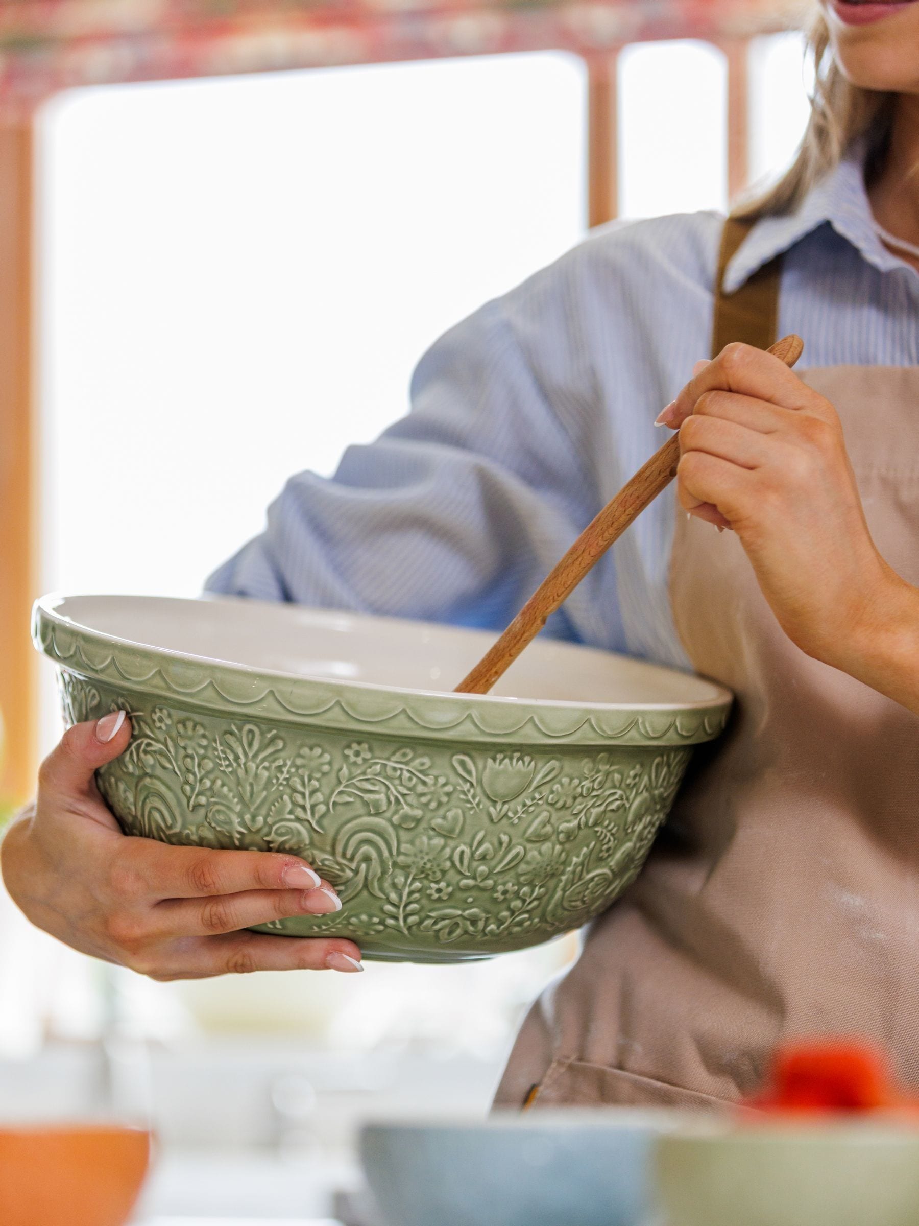 Mason Cash mixing bowl Sage Green Home to Roost 29cm (British brand)