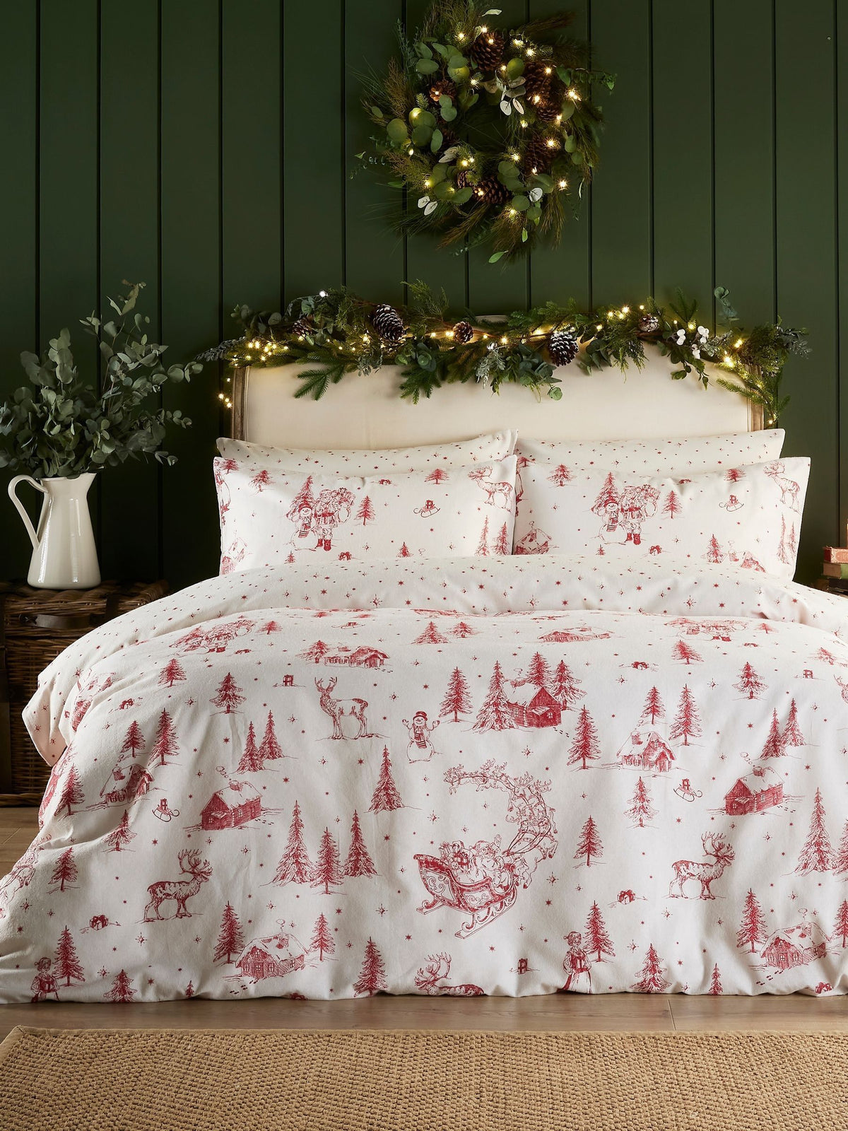 Vantona Red Christmas Santa duvet cover set (British brand)