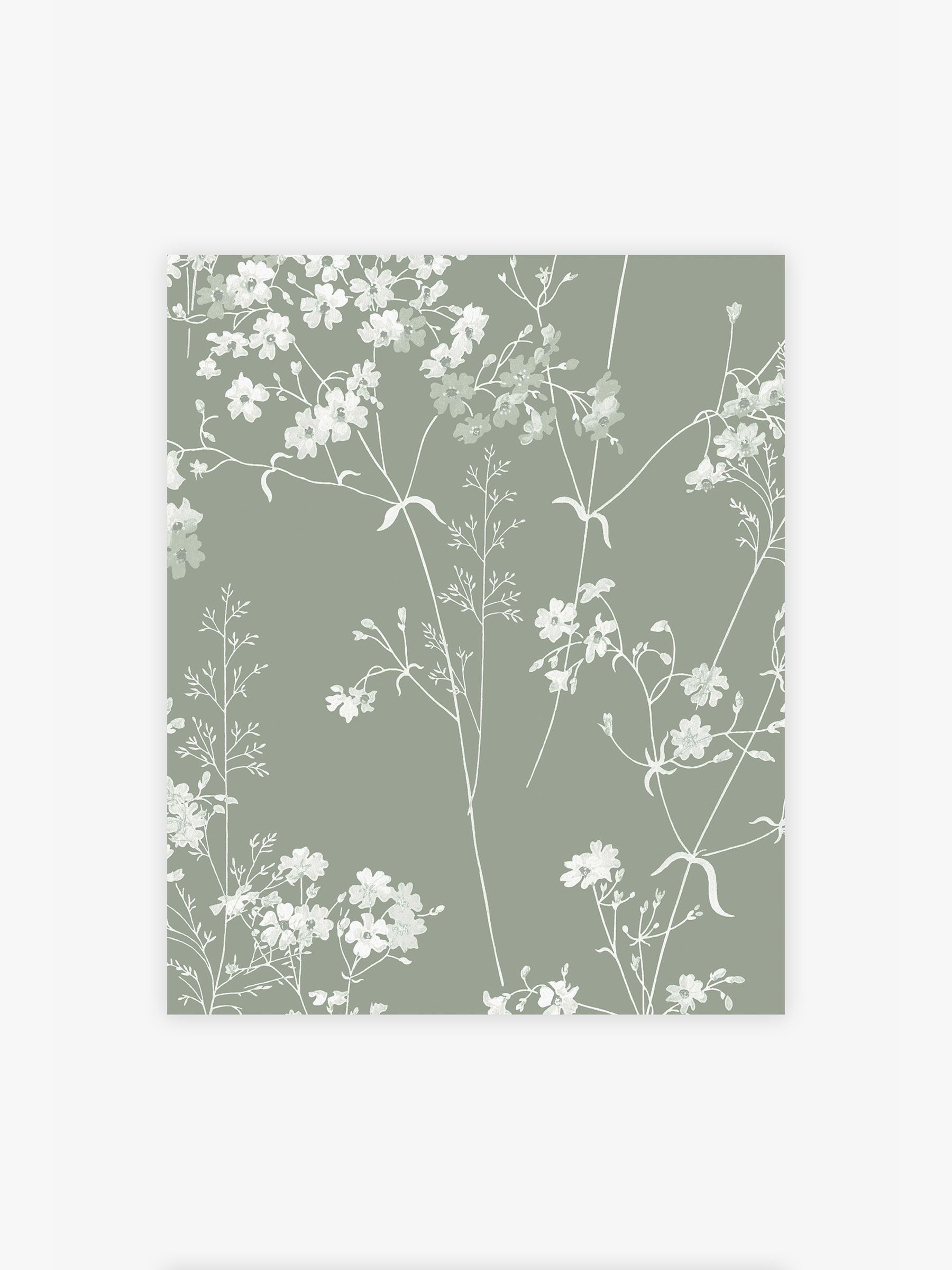 Sage Leaf wallpaper sample A4, imported from the UK