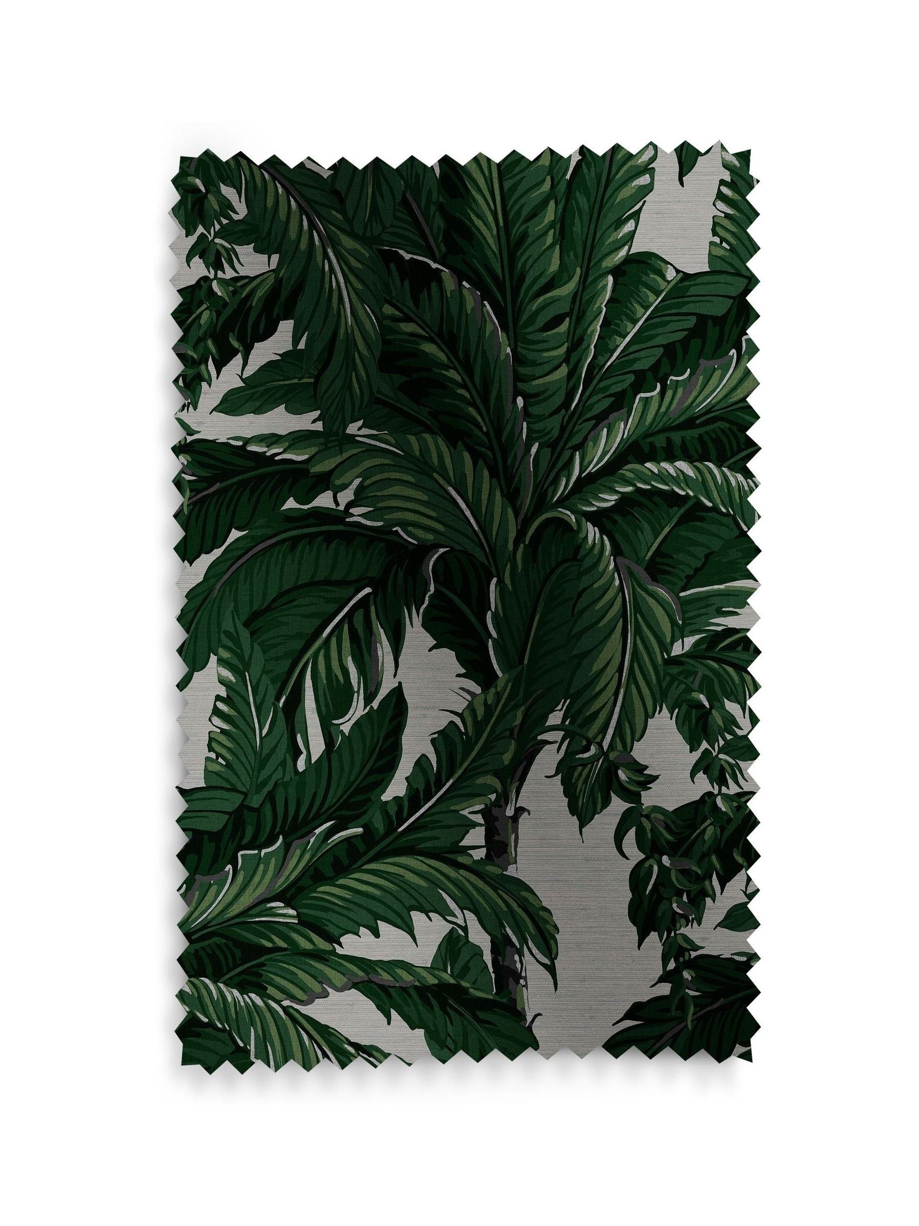 Graham & Brown Daintree Palm curtains pearl white, imported from the UK