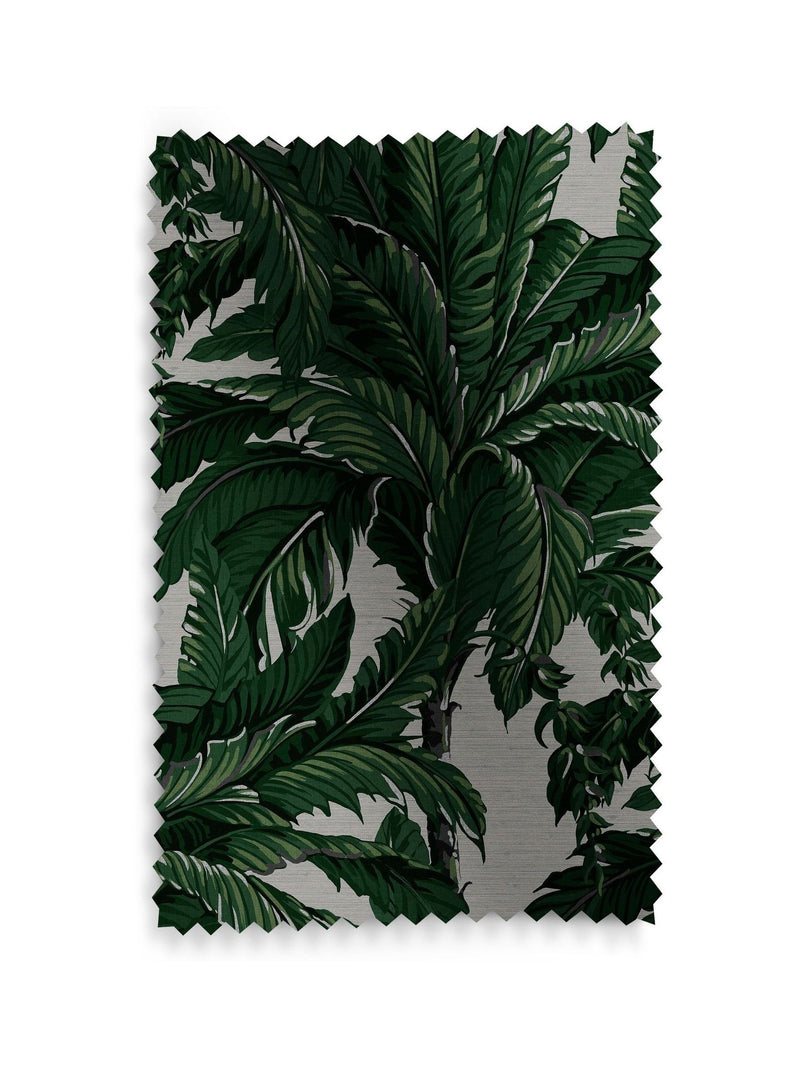 Graham & Brown Daintree Palm curtains pearl white, imported from the UK