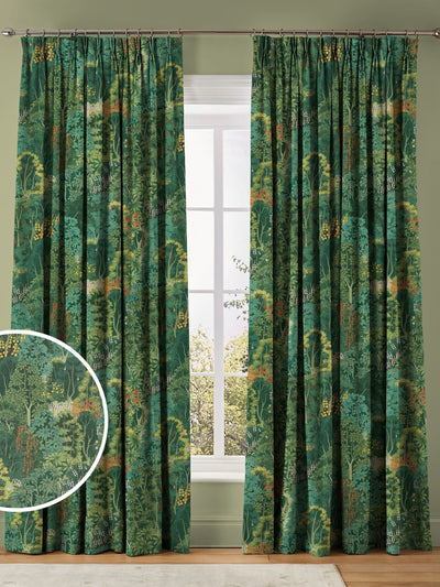 Next Graham & Brown New Eden Emerald Green Curtains- Buy online at McGrocer