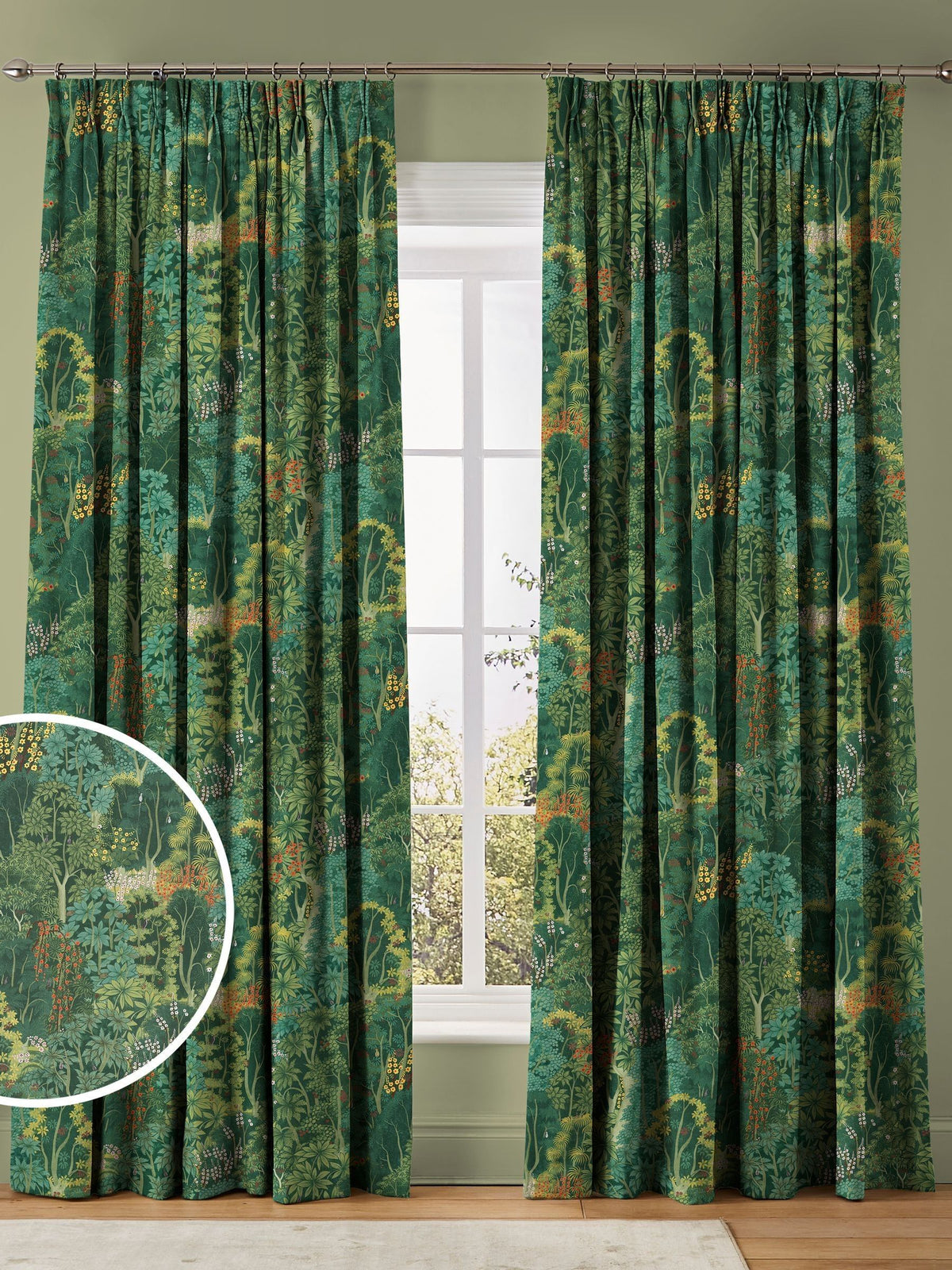 Graham & Brown New Eden emerald green curtains made to measure (British brand)