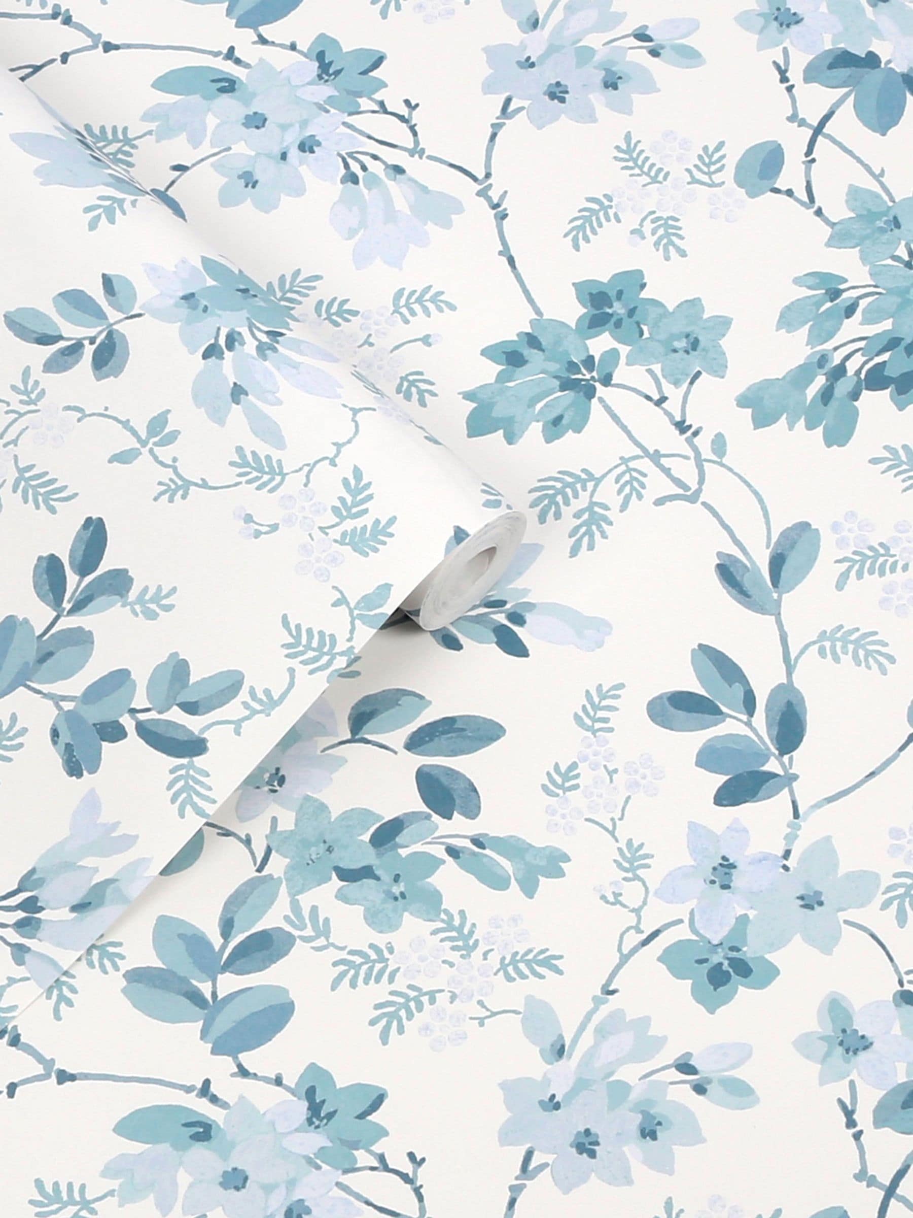Laura Ashley Blue Yewland wallpaper 10M, imported from the UK