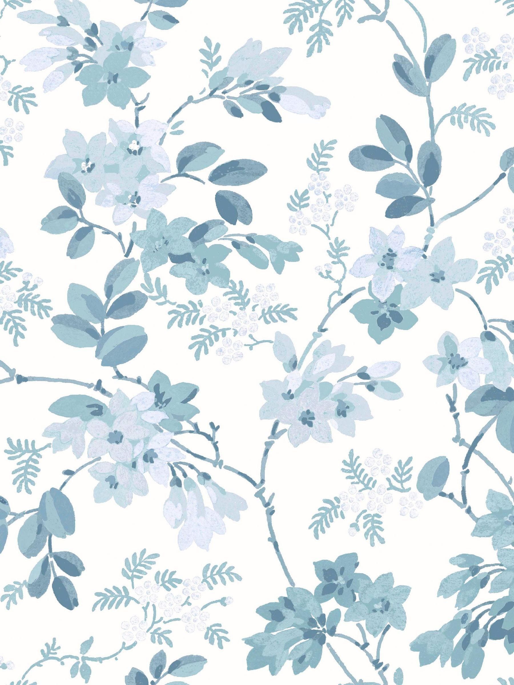 Laura Ashley Blue Yewland wallpaper 10M, imported from the UK
