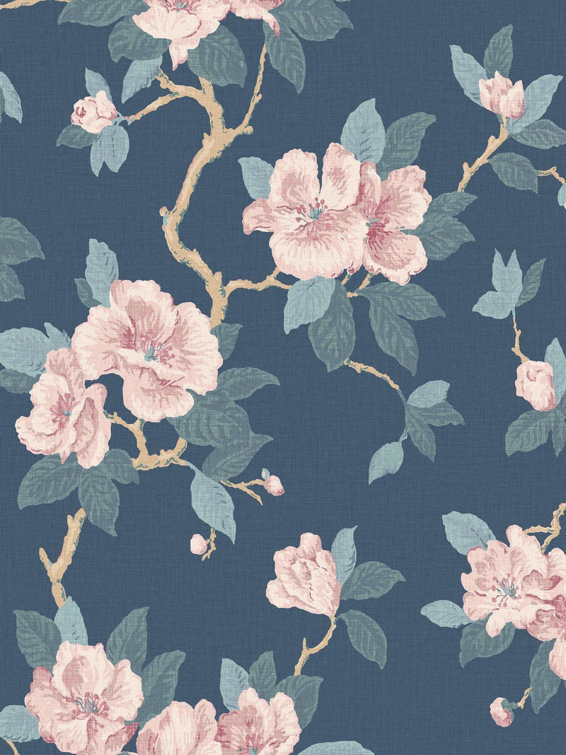 Laura Ashley Blue Maya wallpaper 10m roll - British product