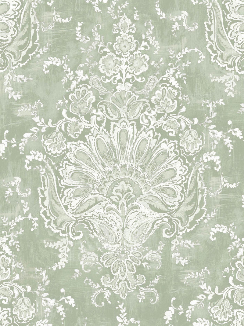 Laura Ashley Green Maddox wallpaper 10m roll, imported from the UK