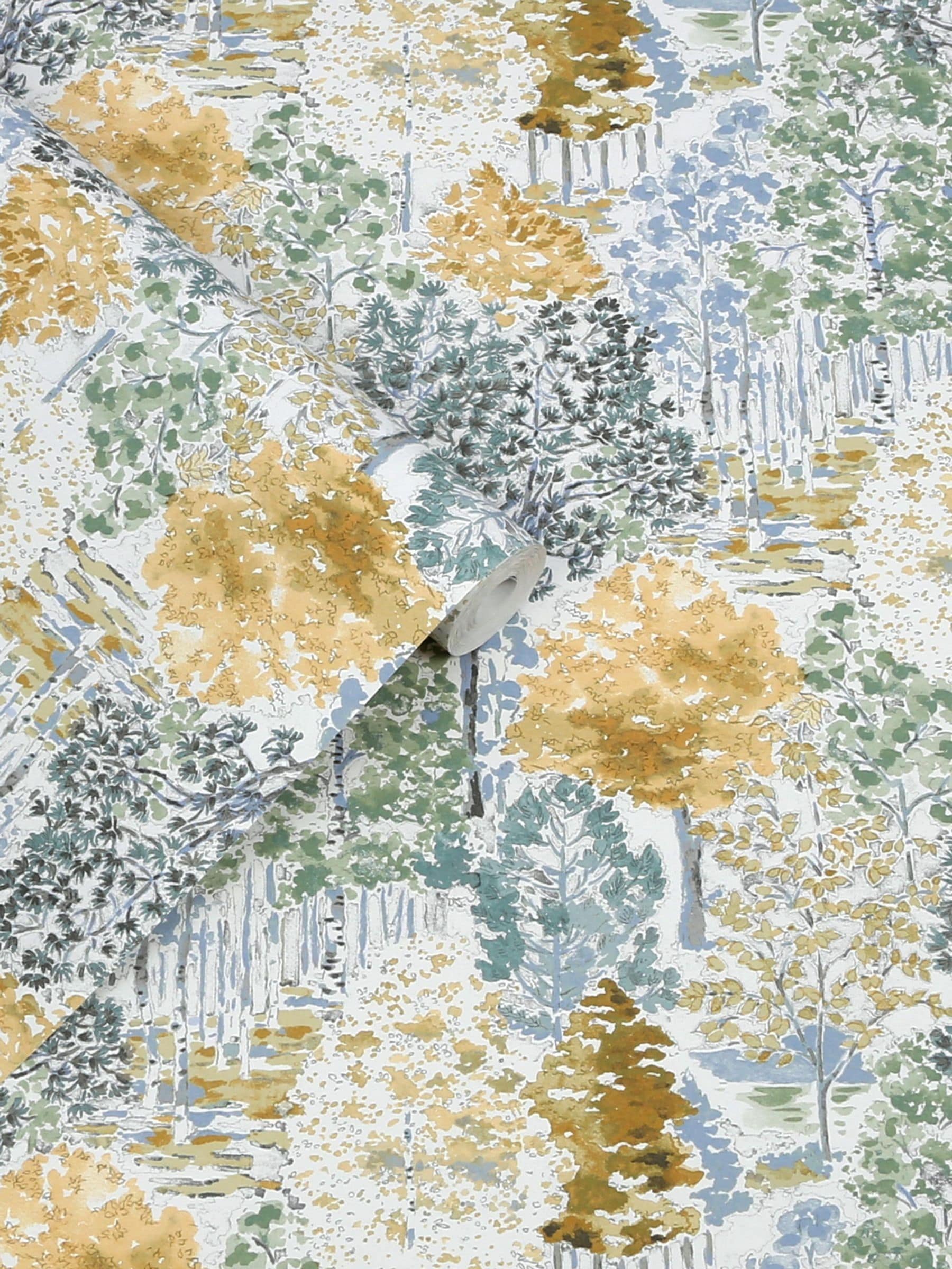 Laura Ashley Bernwood Ochre Yellow wallpaper 10m - British product