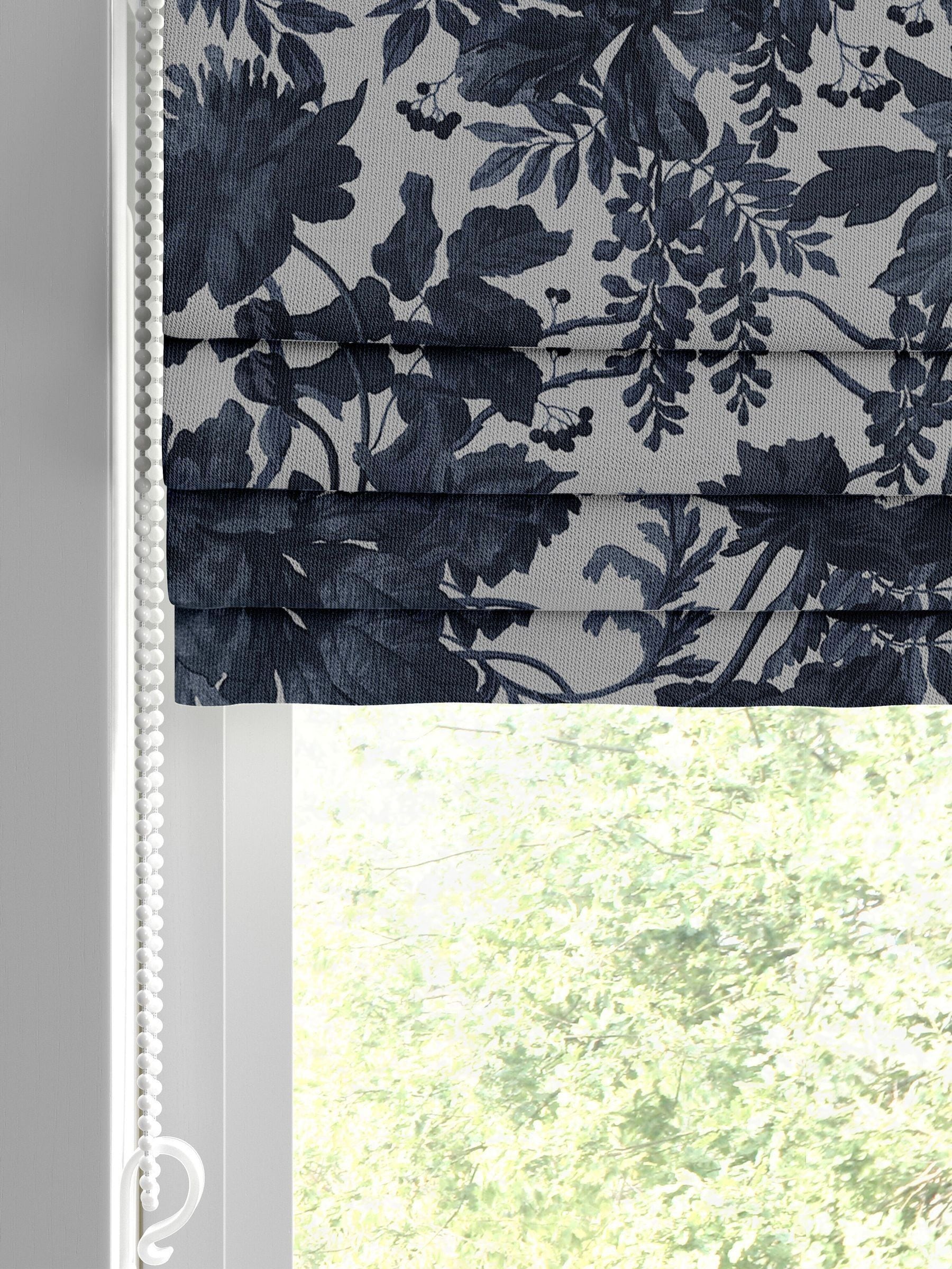 Graham & Brown Enzia roman blind ink blue - British product