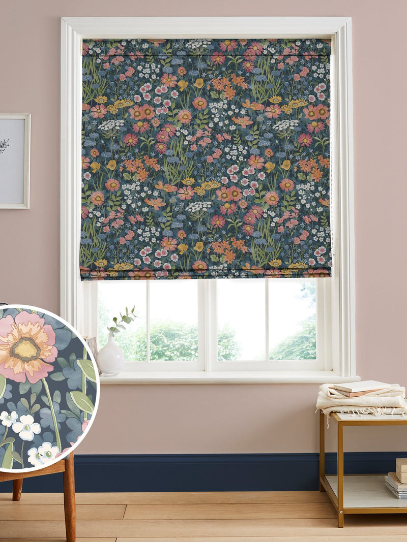 Graham & Brown Wallflower roman blind dusk blue, UK version