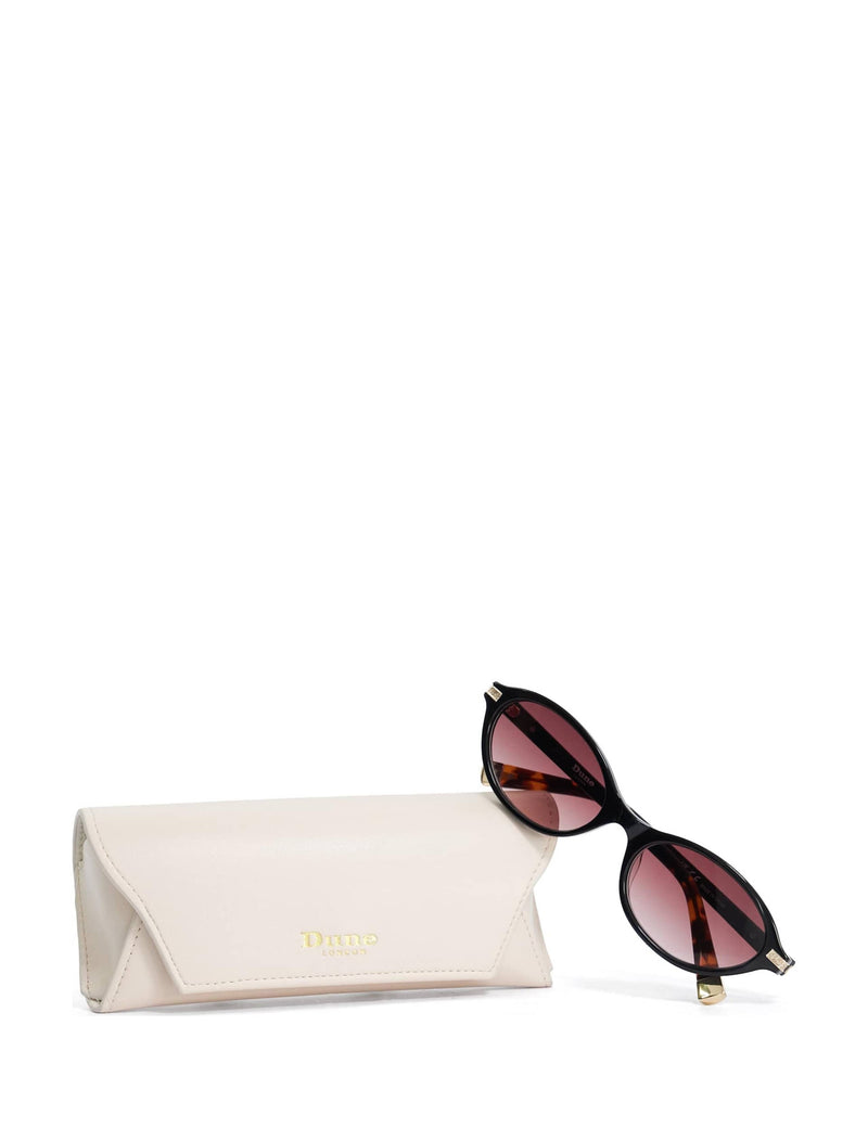Dune London oval sunglasses acetate frame gold arms, UK version