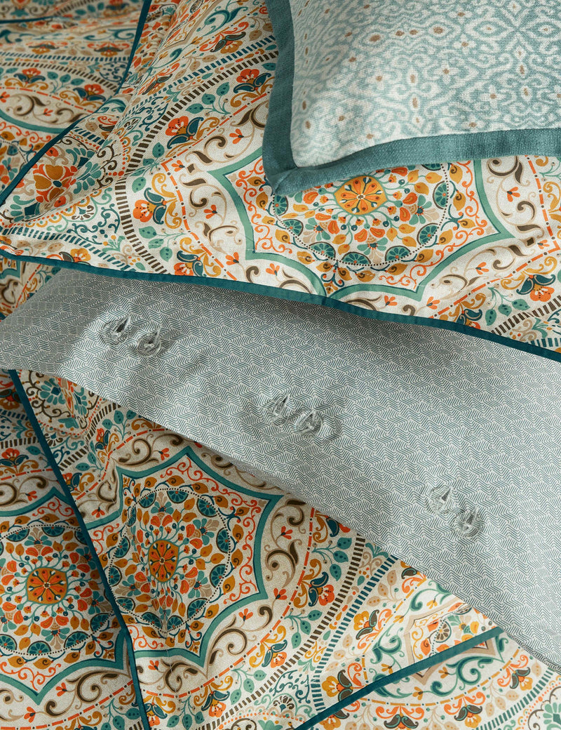 Bedeck Addison geometric rectangle cotton cushion (British brand)