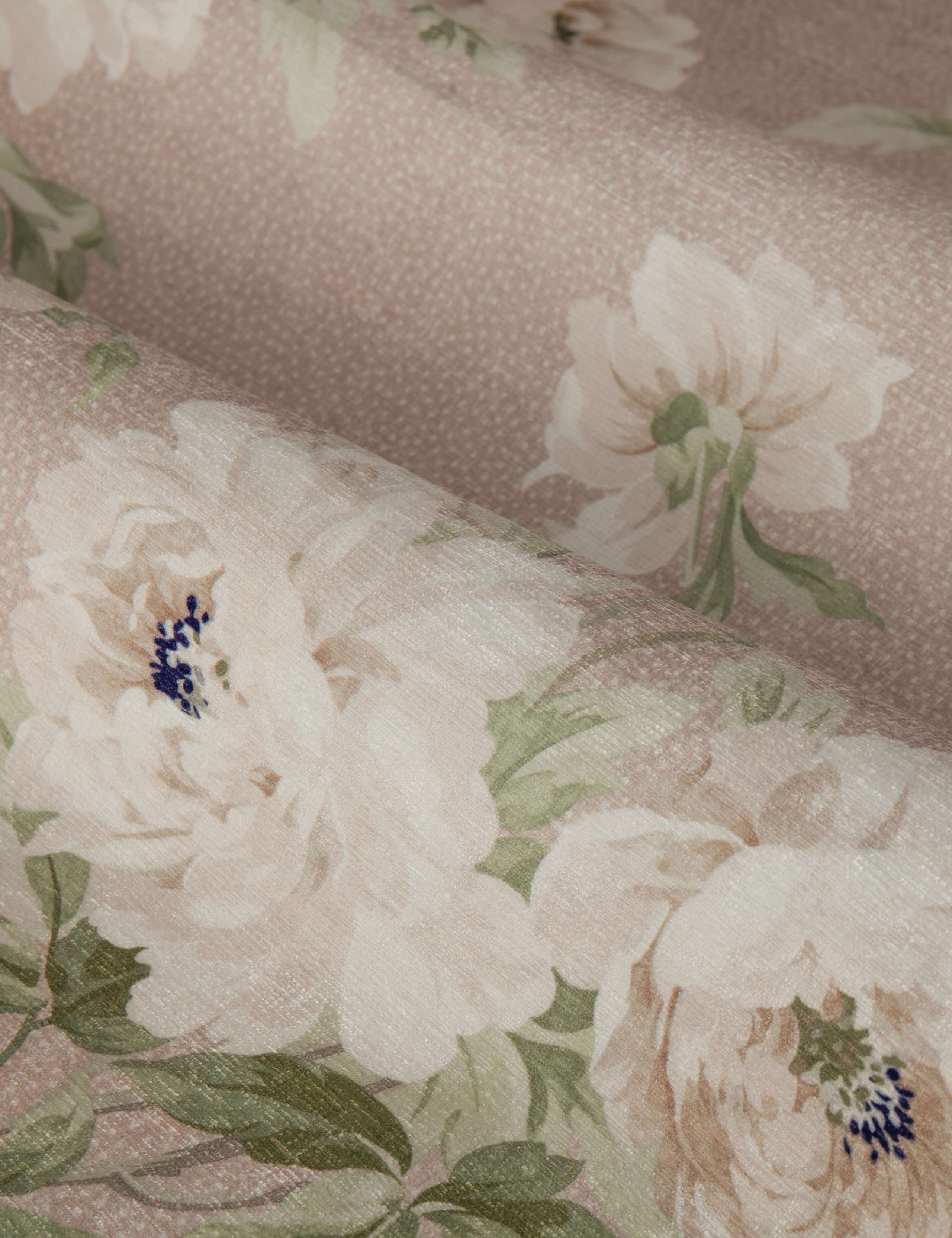 Sanderson Adele chenille pencil pleat curtains, imported from the UK