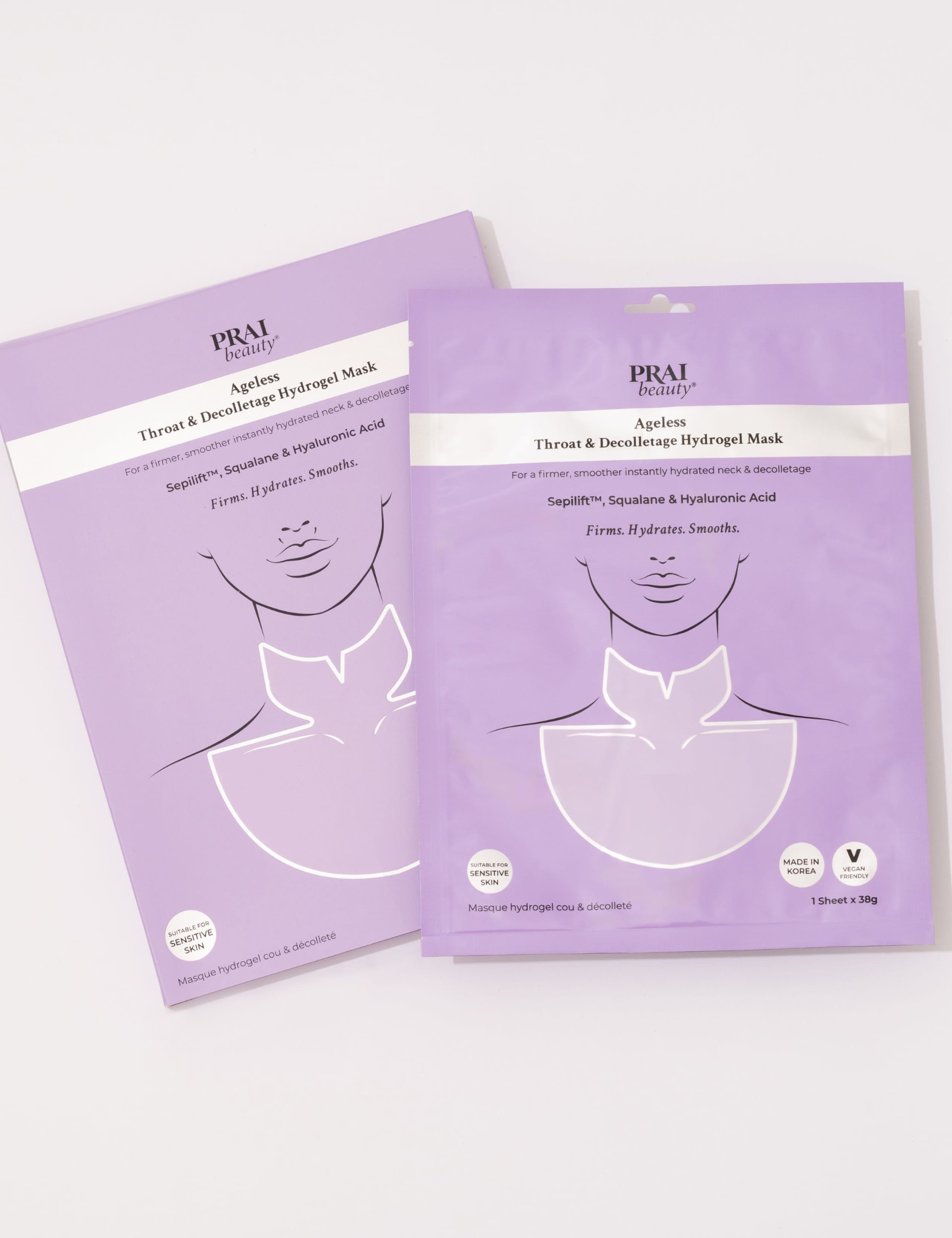 Ageless throat and decolletage hydrogel mask 3-pack - British product