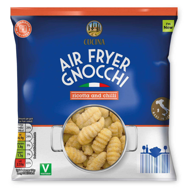 Air fryer gnocchi with ricotta and chilli, imported from the UK