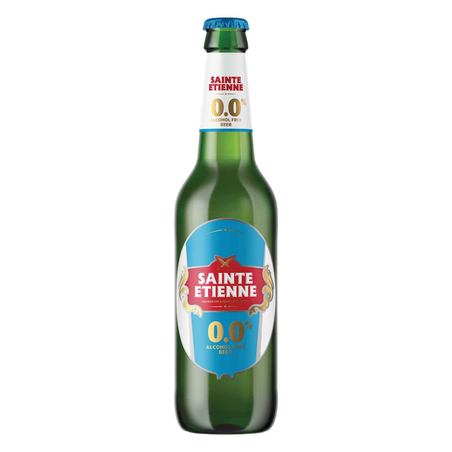 Alcohol free lager 0% ABV brewed for premium flavour, UK version
