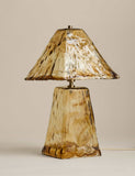 Hand-blown glass table lamp with ombré design - British product