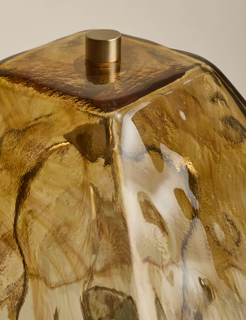 Hand-blown glass table lamp with ombré design - British product