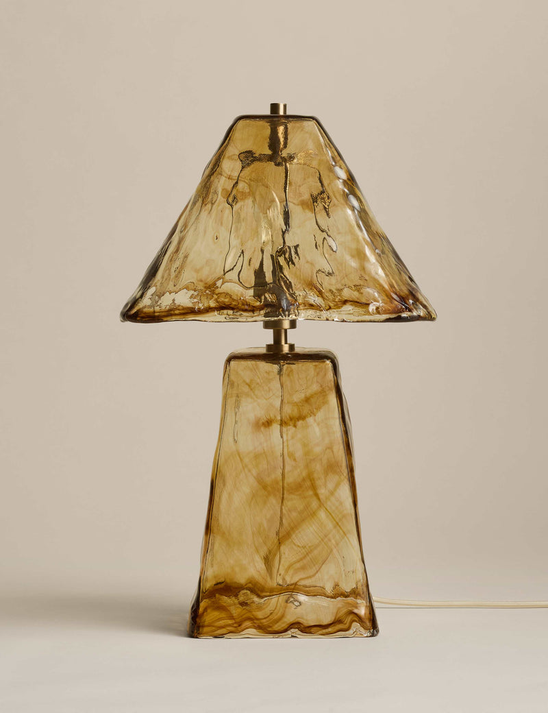 Hand-blown glass table lamp with ombré design - British product
