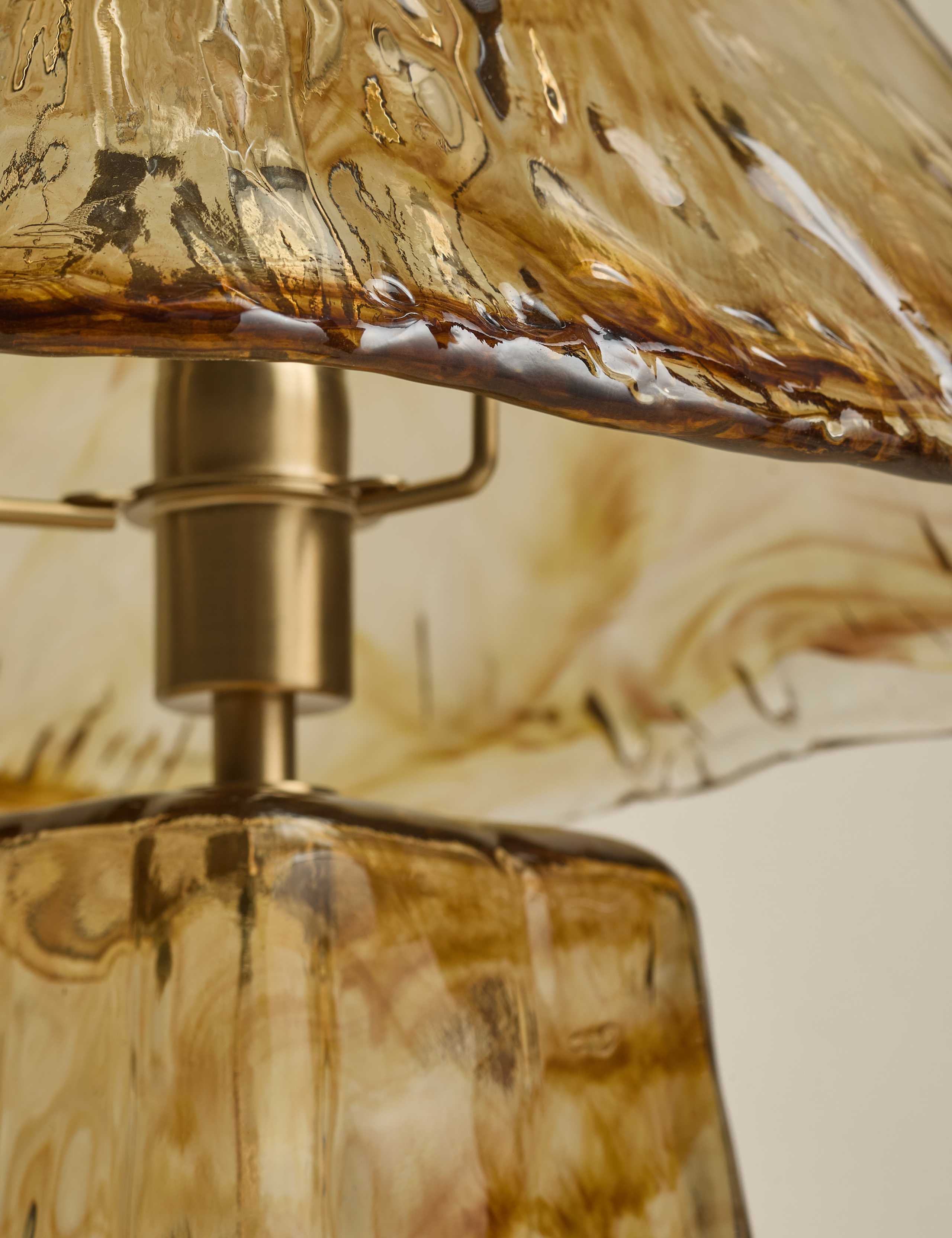 Hand-blown glass table lamp with ombré design - British product
