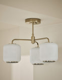 Amelia flush ceiling light ribbed glass shades, imported from the UK