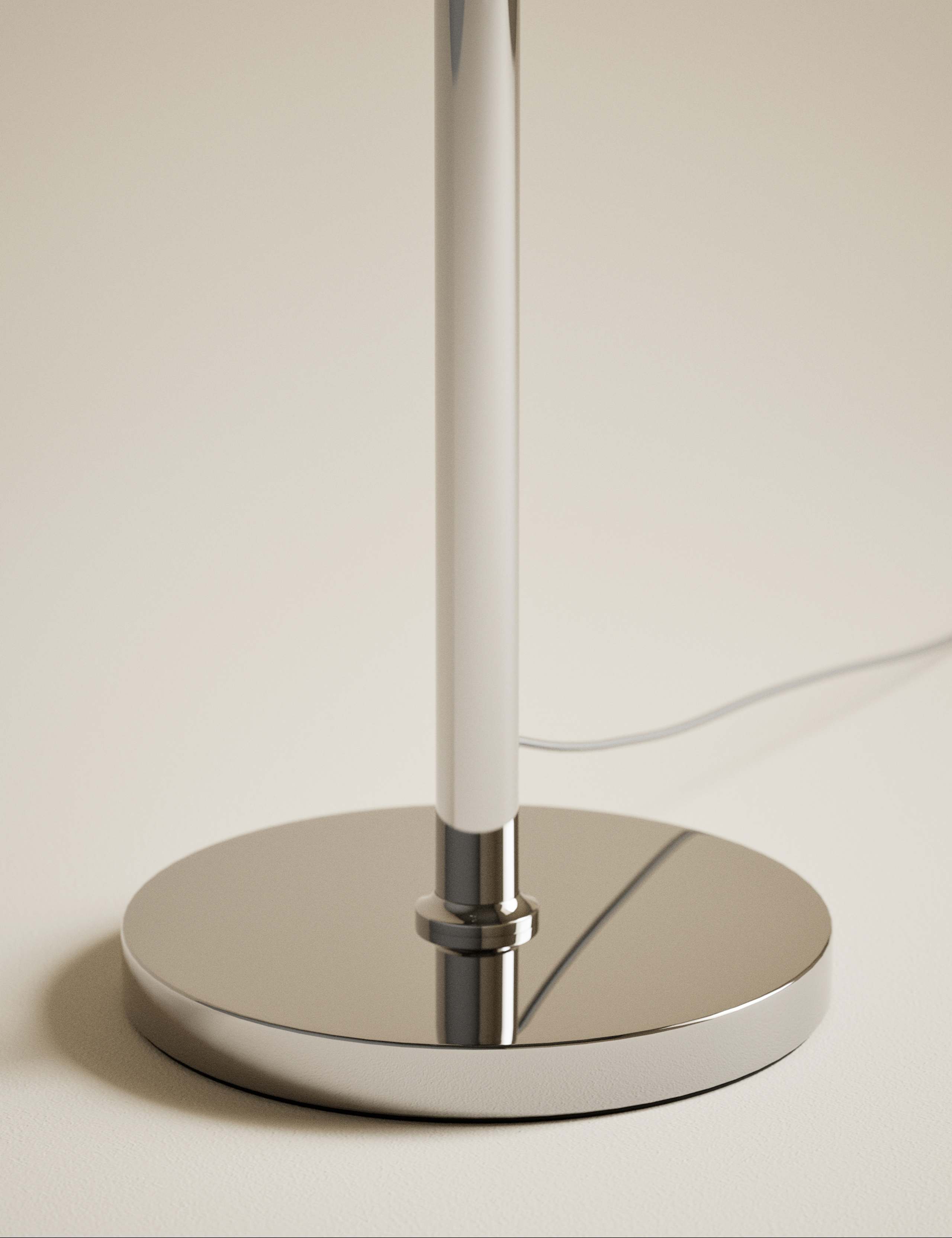 Amelia ridged floor lamp with polished chrome finish, UK version