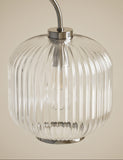Amelia ridged floor lamp with polished chrome finish, UK version