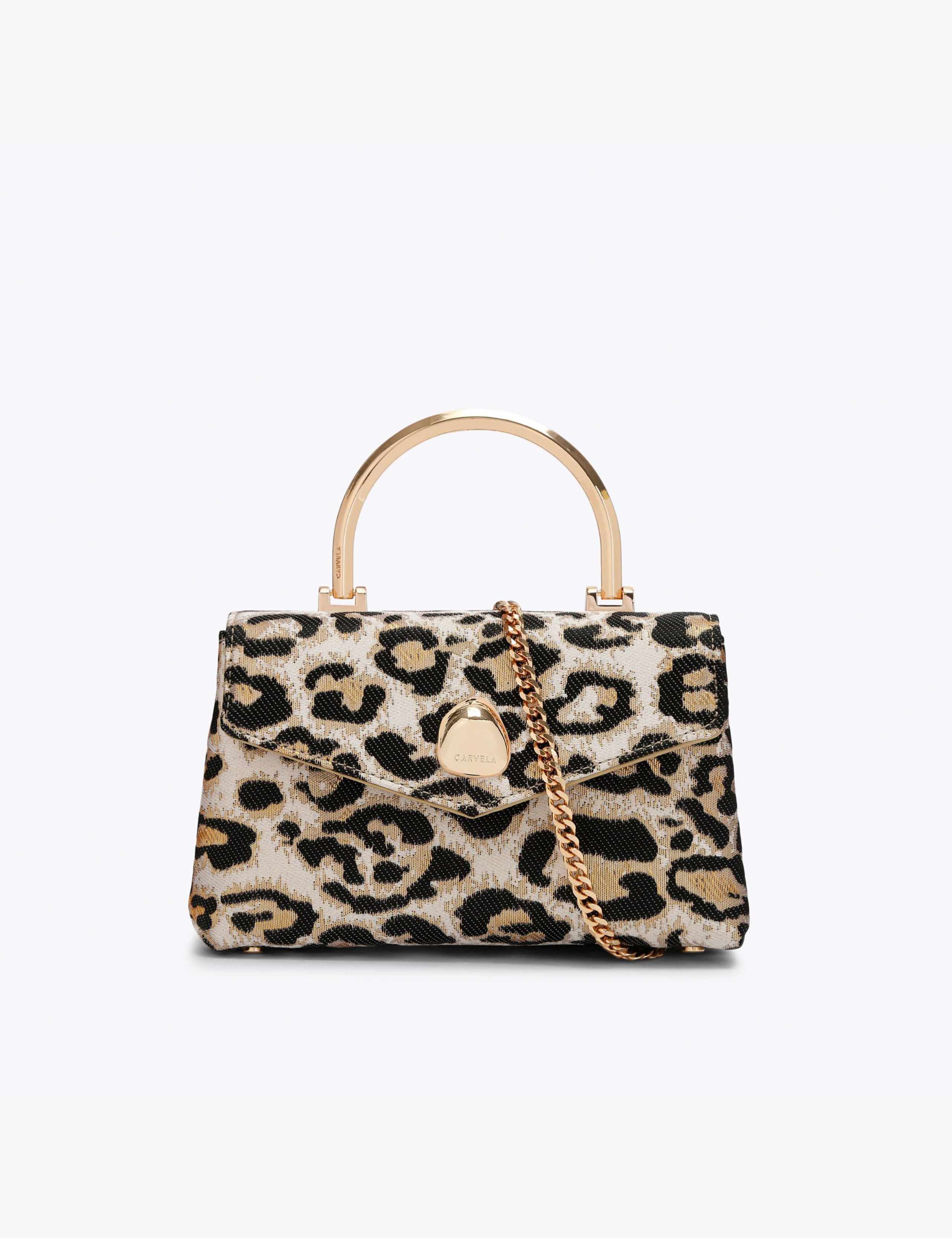 Carvela animal print grab bag with metallic tones (British brand)