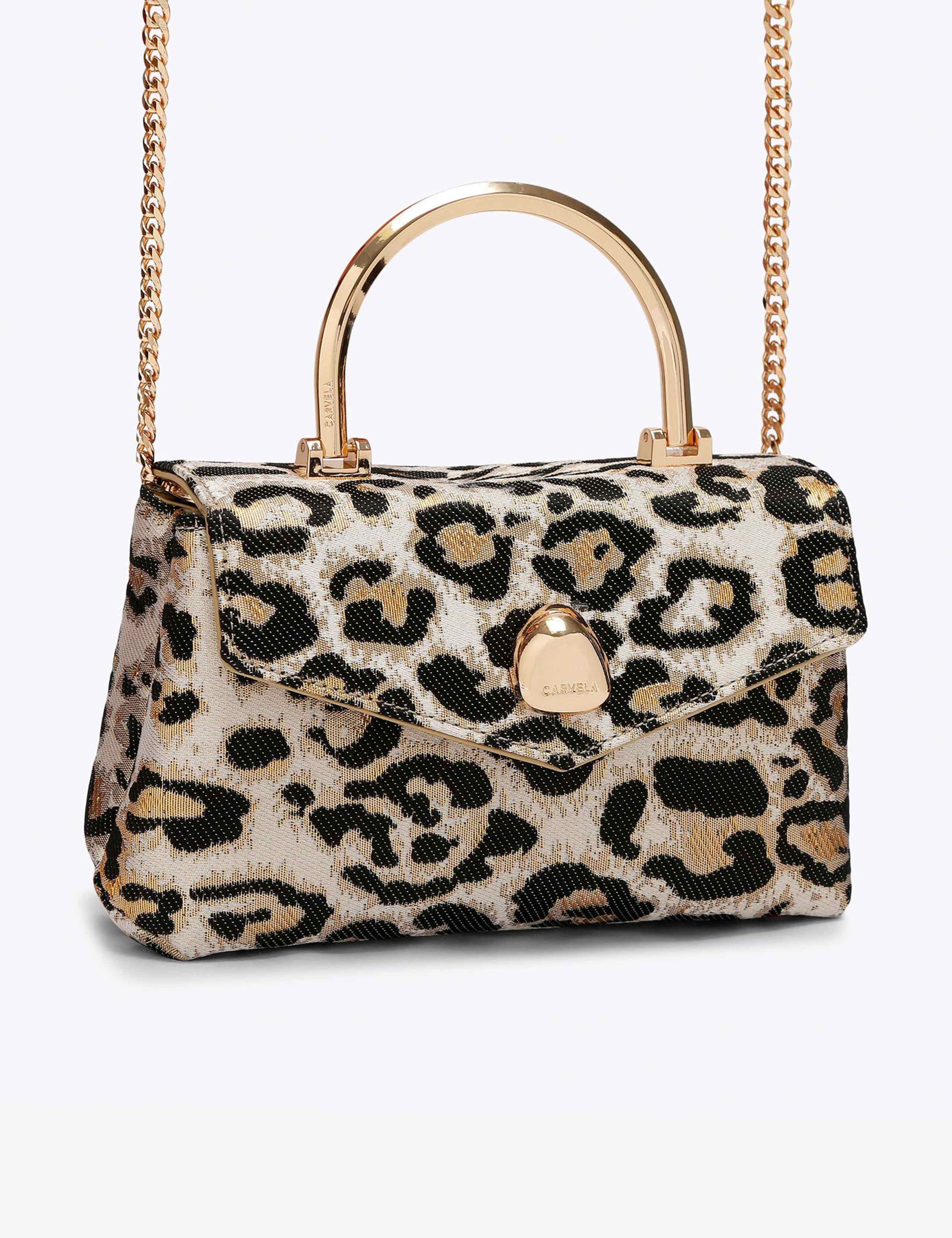Carvela animal print grab bag with metallic tones (British brand)