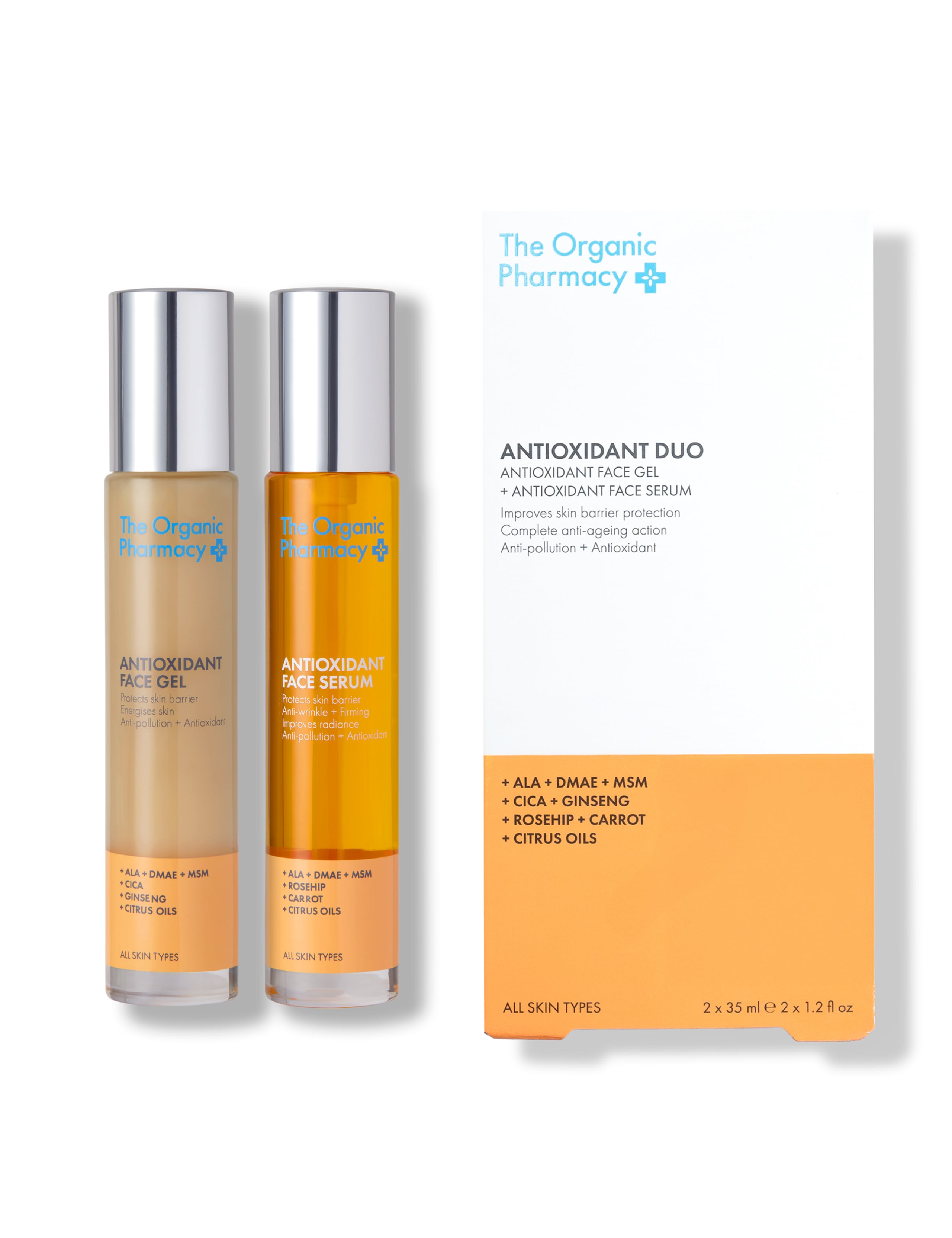 The Organic Pharmacy Antioxidant Duo skincare set 70ml - British product