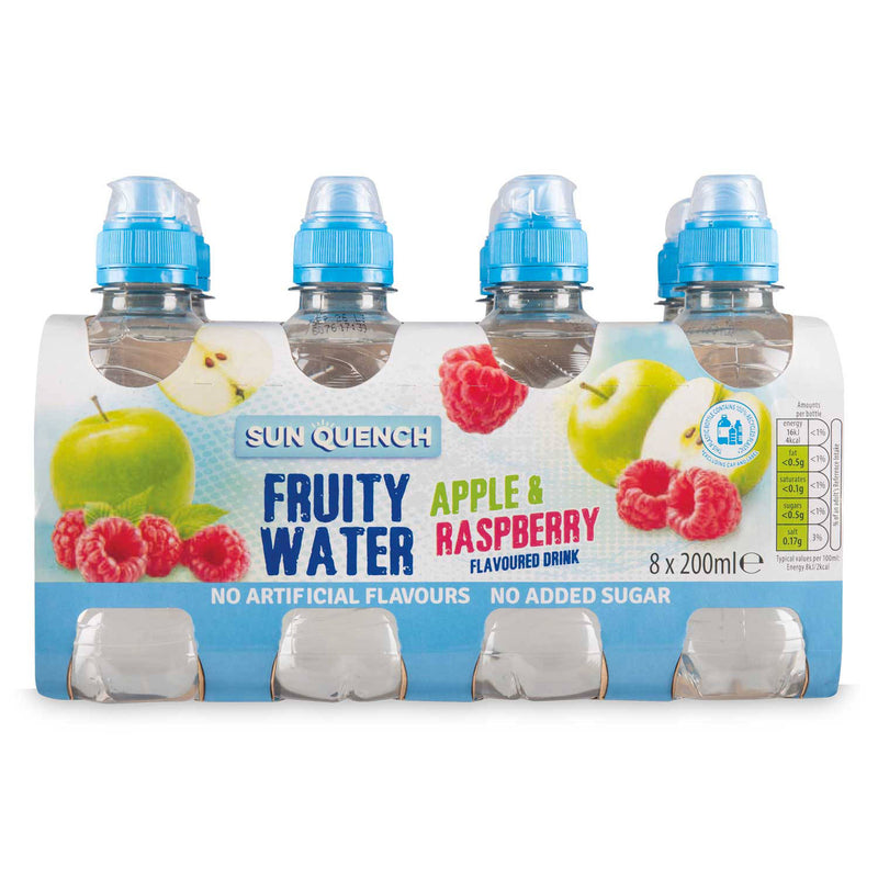 Apple and raspberry fruity water drink 8 pack 200ml, UK version