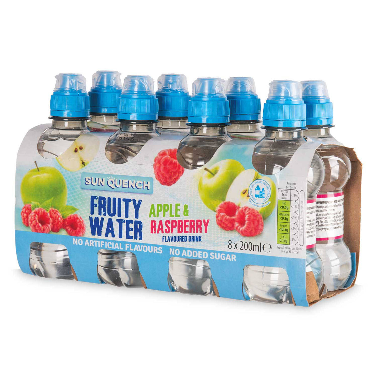 Apple and raspberry fruity water drink 8 pack 200ml, UK version
