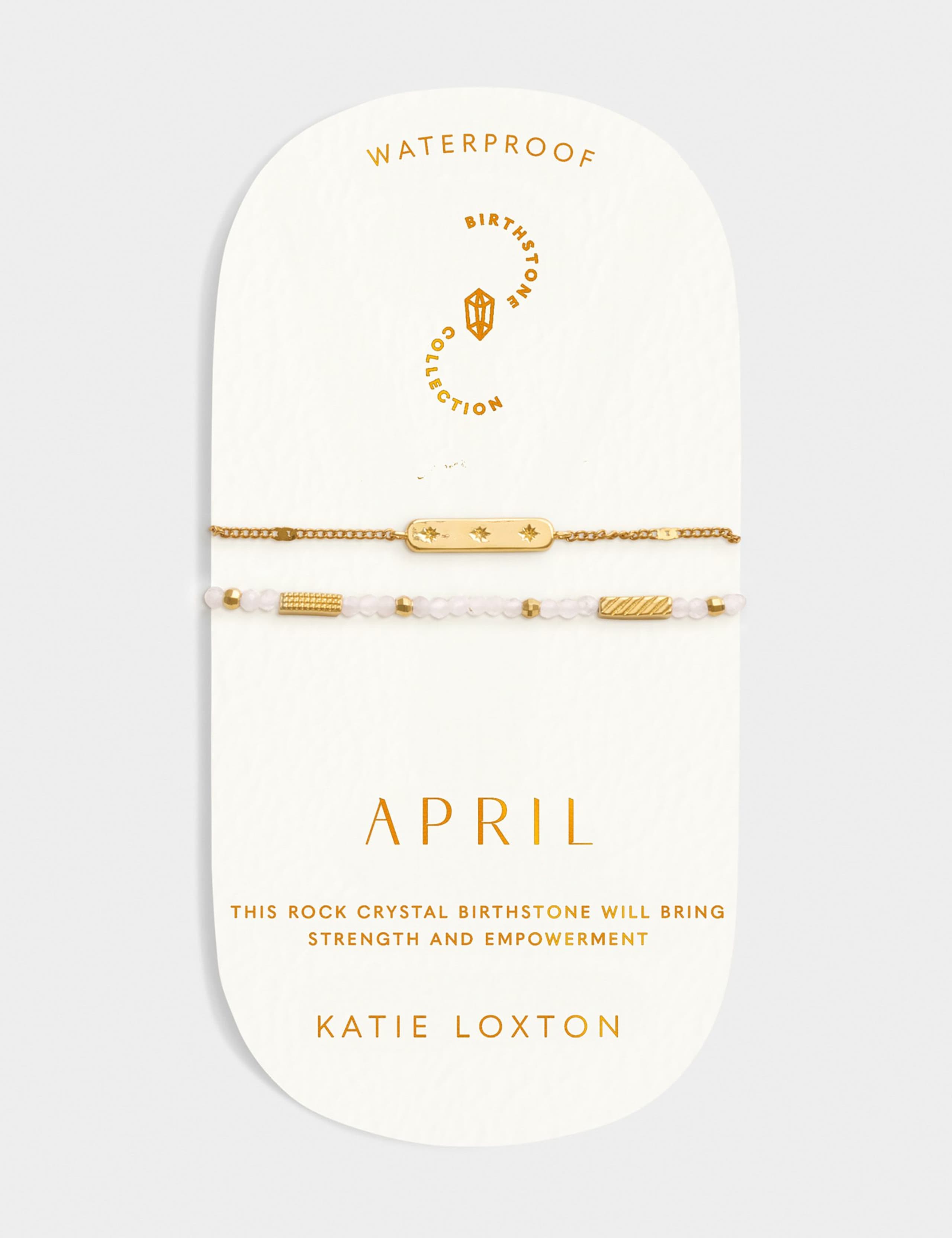 Katie Loxton April waterproof birthstone bracelet, imported from the UK