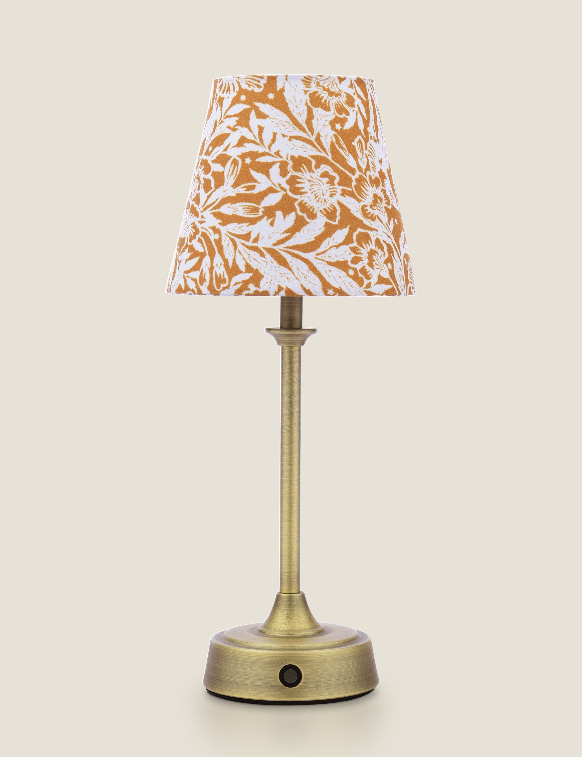 Joules Apsley rechargeable table lamp with floral print, imported from the UK