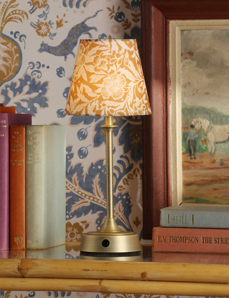 Joules Apsley rechargeable table lamp with floral print, imported from the UK