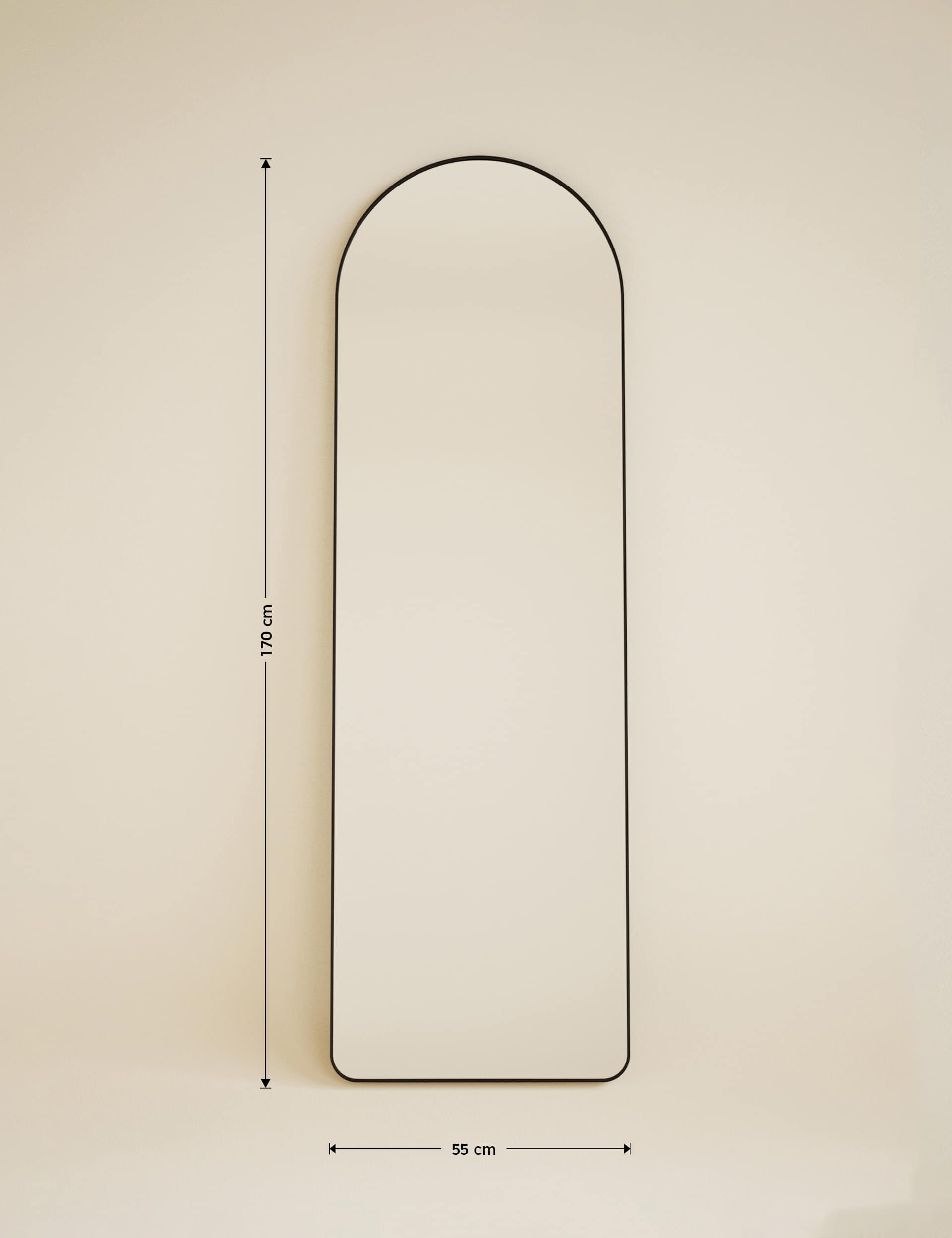 Arch full length mirror antique brass frame - British product