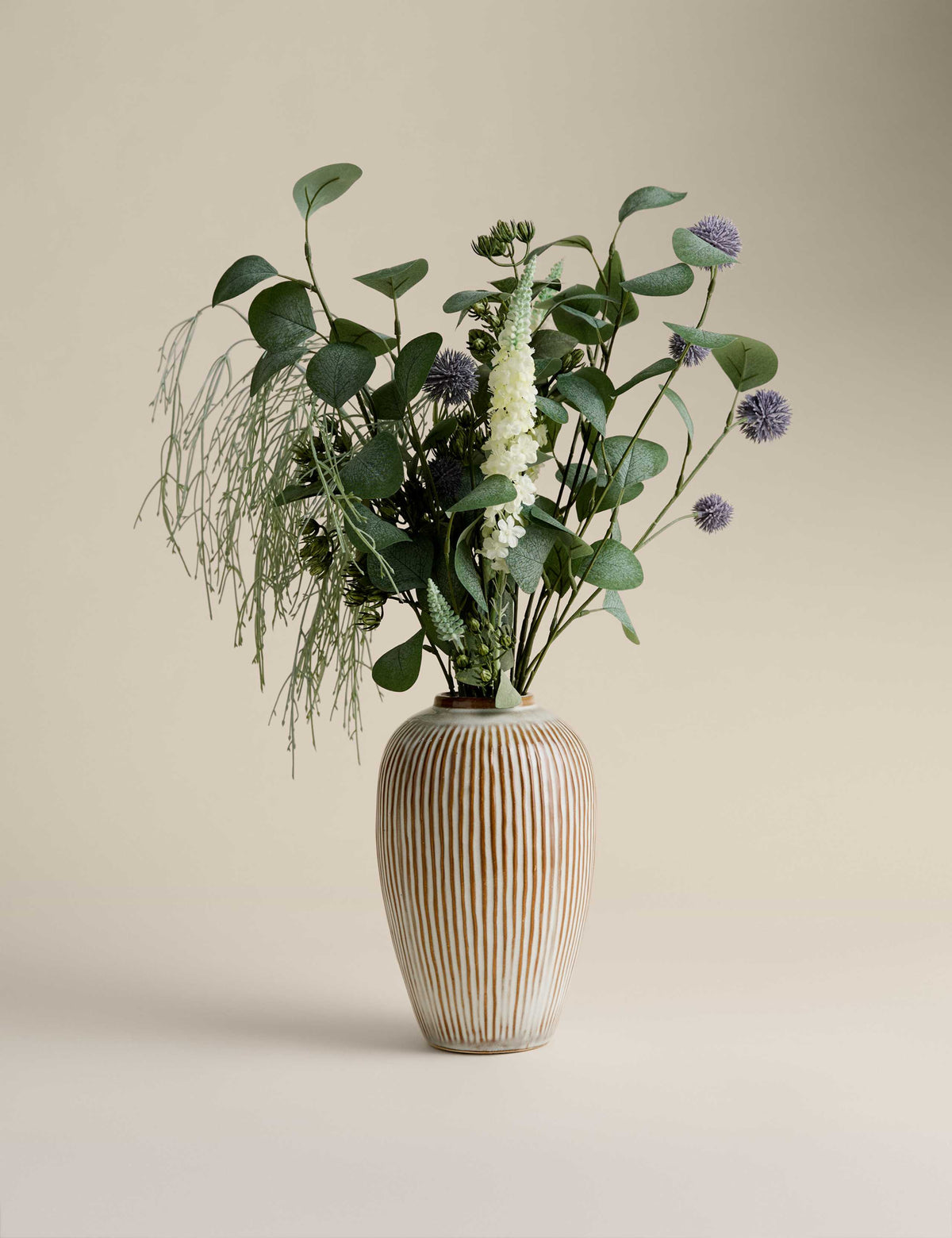 Artificial flower arrangement with vase 62 cm tall, imported from the UK
