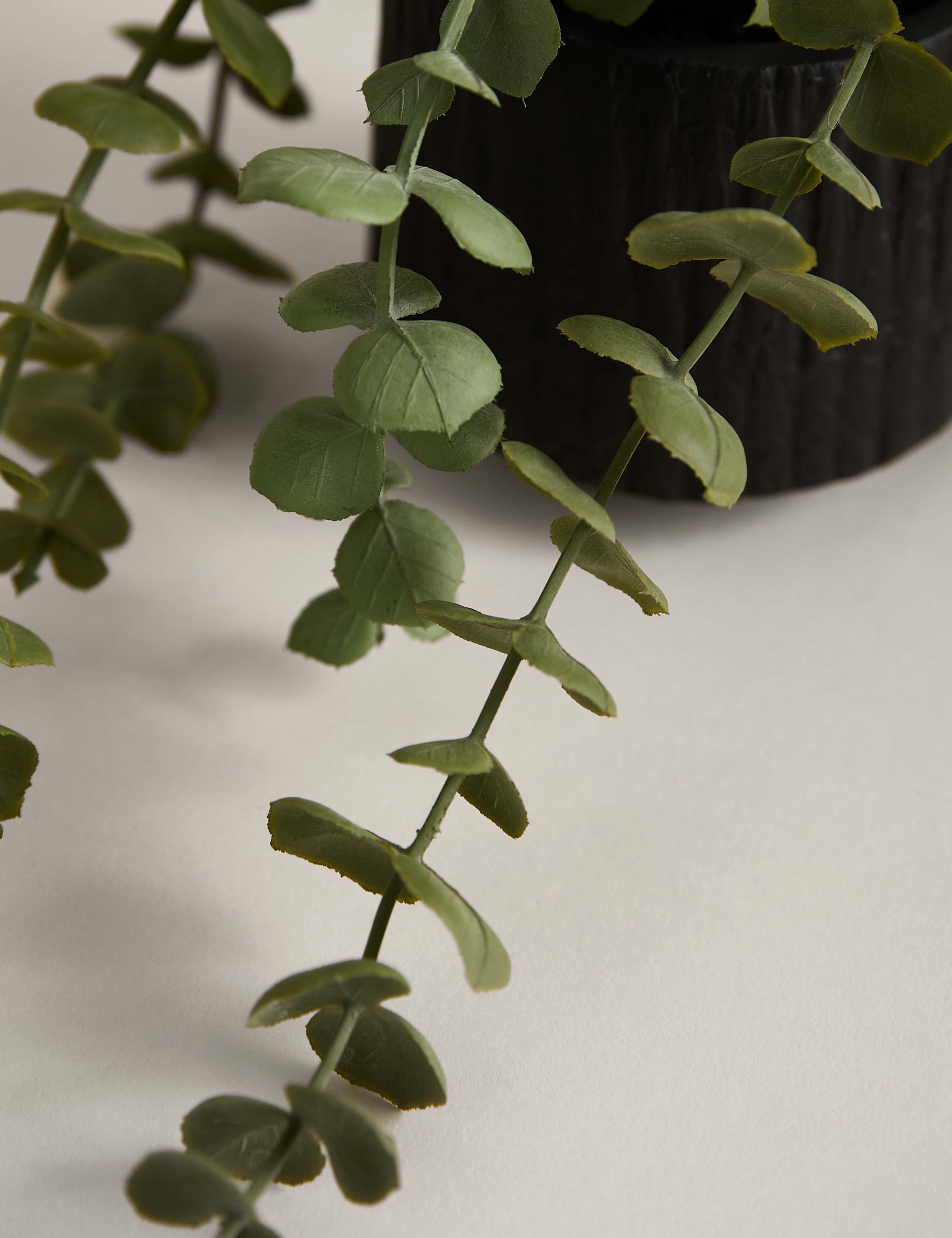 Artificial trailing baby plant in textured ceramic pot 36.8cm height - British product