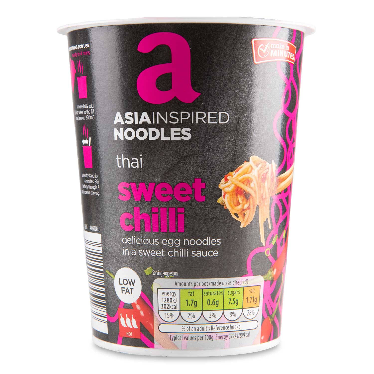 Asia Inspired noodles Thai style sweet chilli, imported from the UK