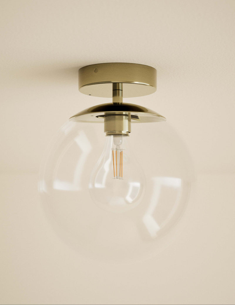 Aurora flush ceiling light chrome, UK version