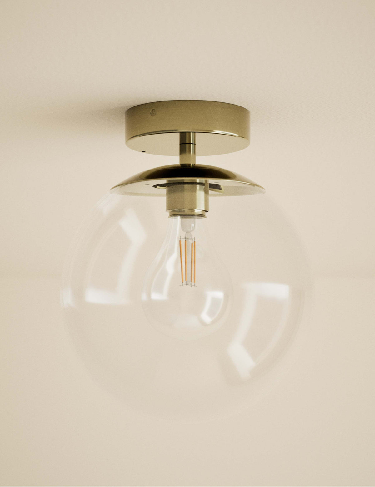 Aurora flush ceiling light chrome, UK version