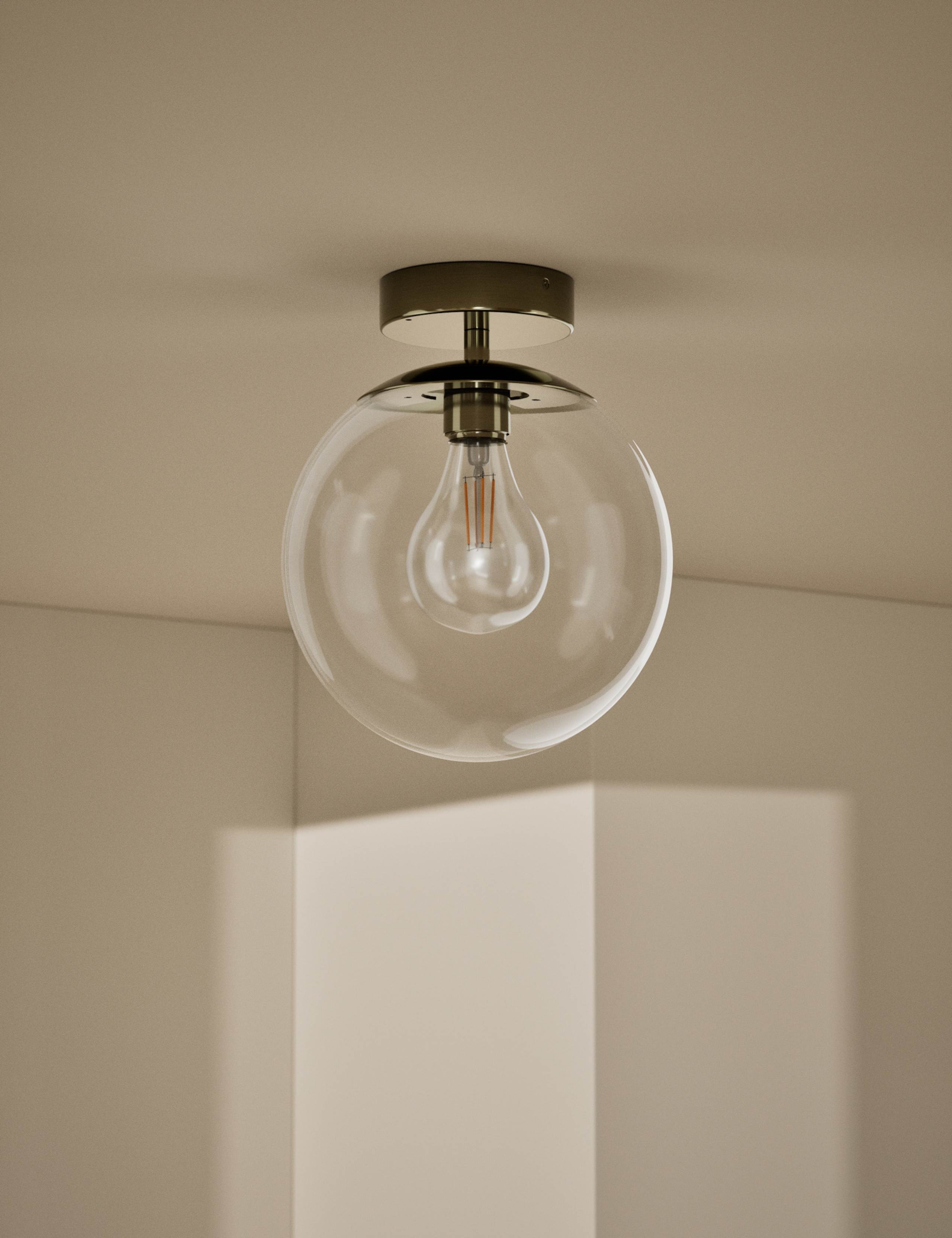 Aurora flush ceiling light chrome, UK version